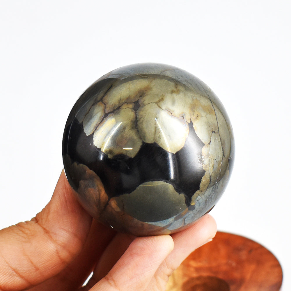 Exclusive  1721.00 Carat  Carved Golden Pyrite   Reiki  Crystal Healing Sphere