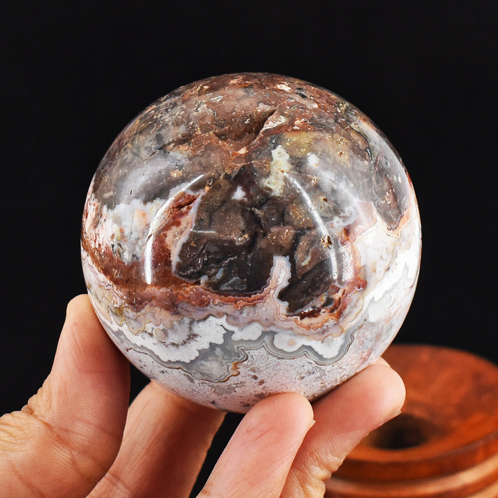 Gorgeous 1386.00  Cts Genuine Crazy Lace Agate Crystal Specimen Gemstone Healing Sphere