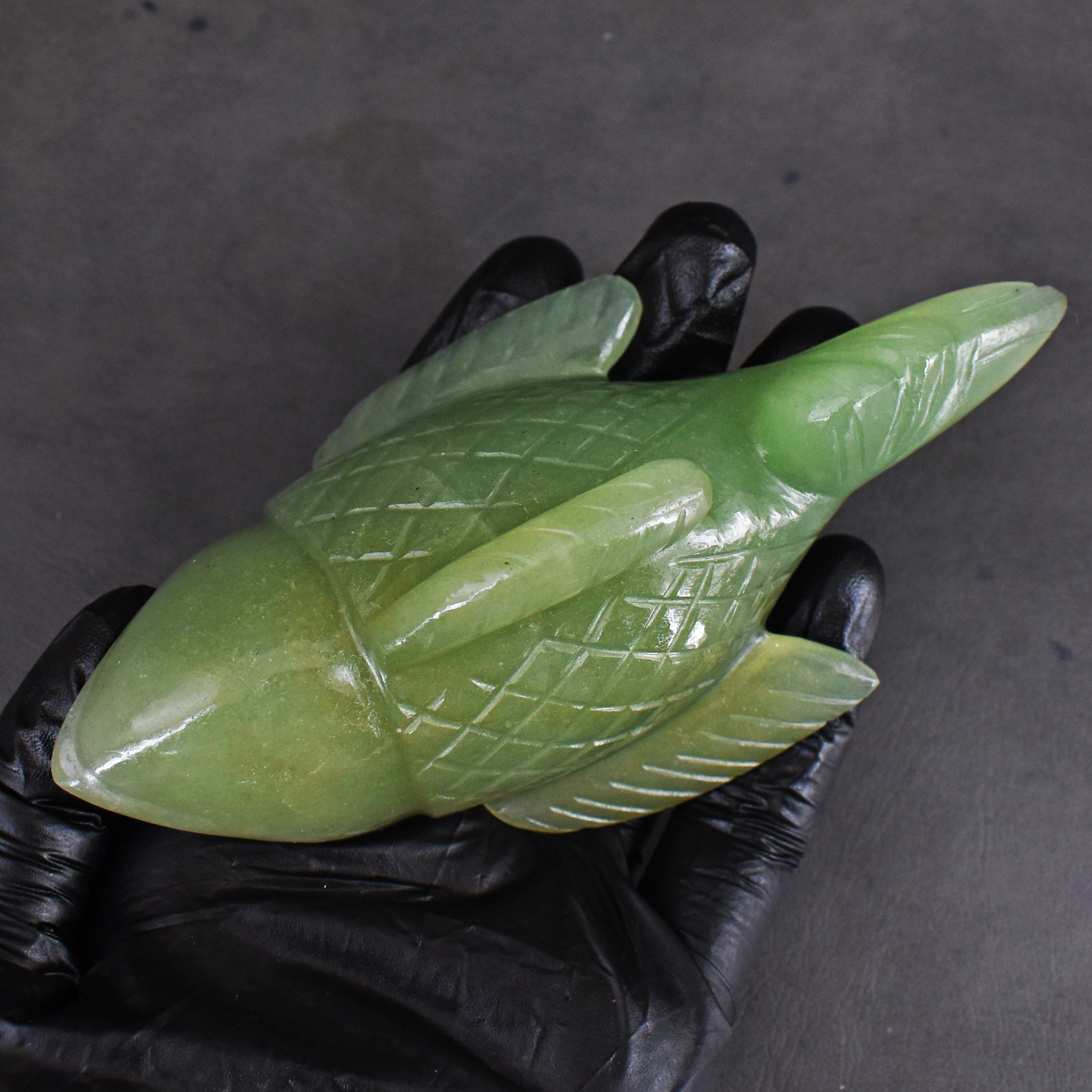 Gorgeous 925.00 Cts Genuine Aventurine Hand Carved  Crystal Gemstone Carving Fish 2026  Collection