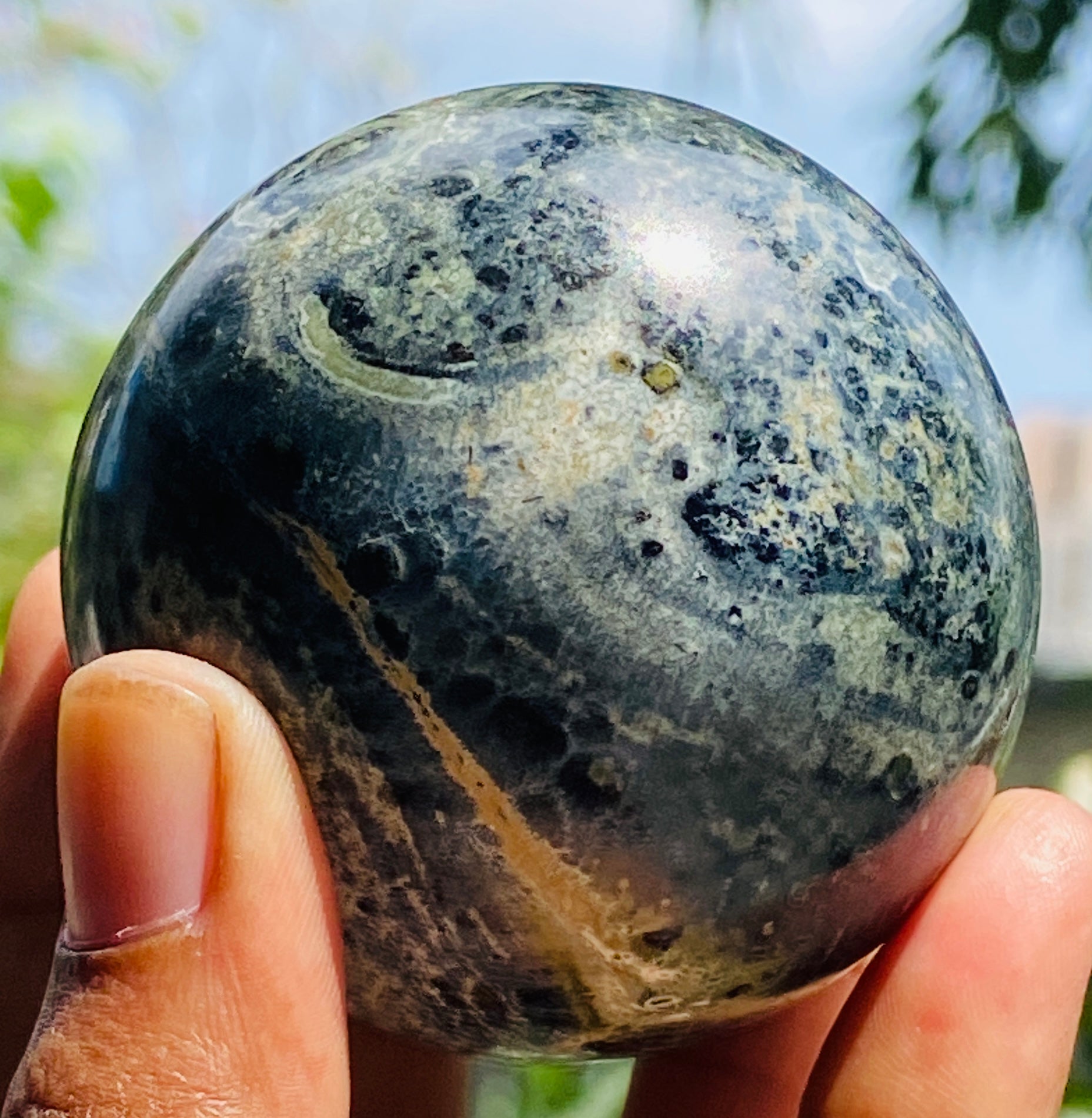 Artisian 1025.00 Carats Genuine Kambaba Jasper Hand Carved Crystal Healing Gemstone Sphere