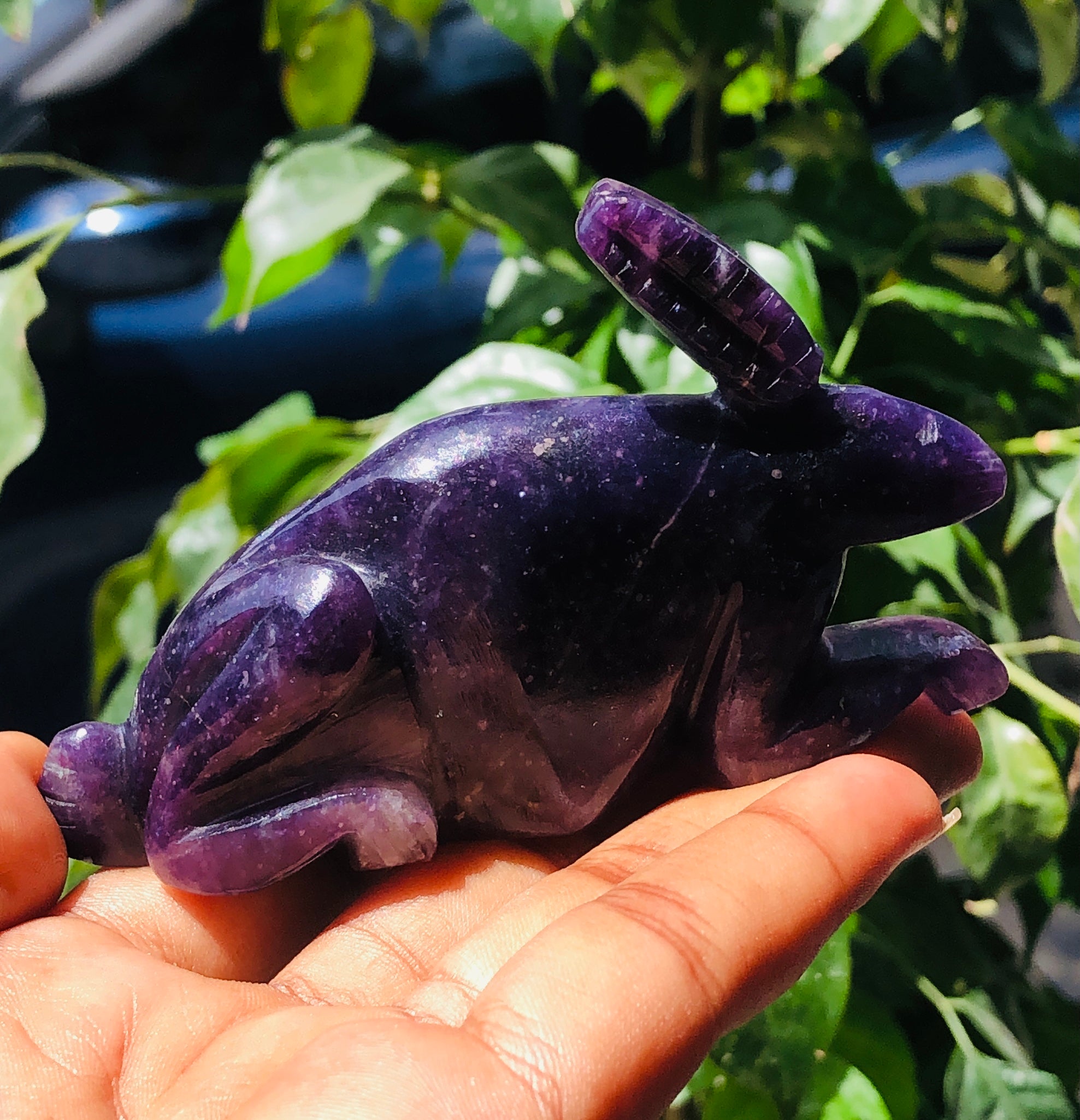 Genuine 574.00 Cts Stunning Lepidolite Hand Carved Bunny 2026  Collection