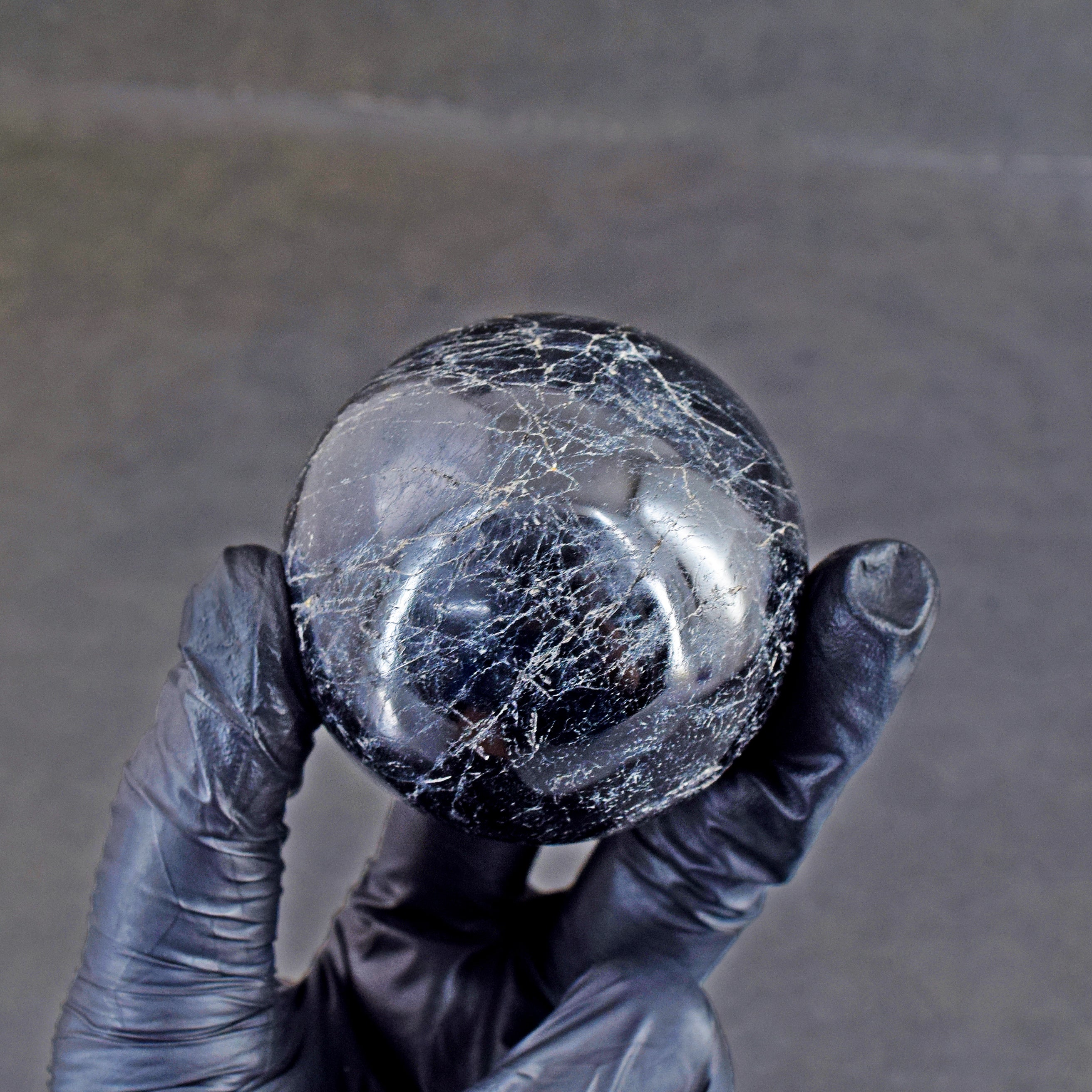 Artisian 1095.00 Carats  Genuine  Blue  Iolite  Hand Carved Crystal  Healing  Gemstone  Sphere