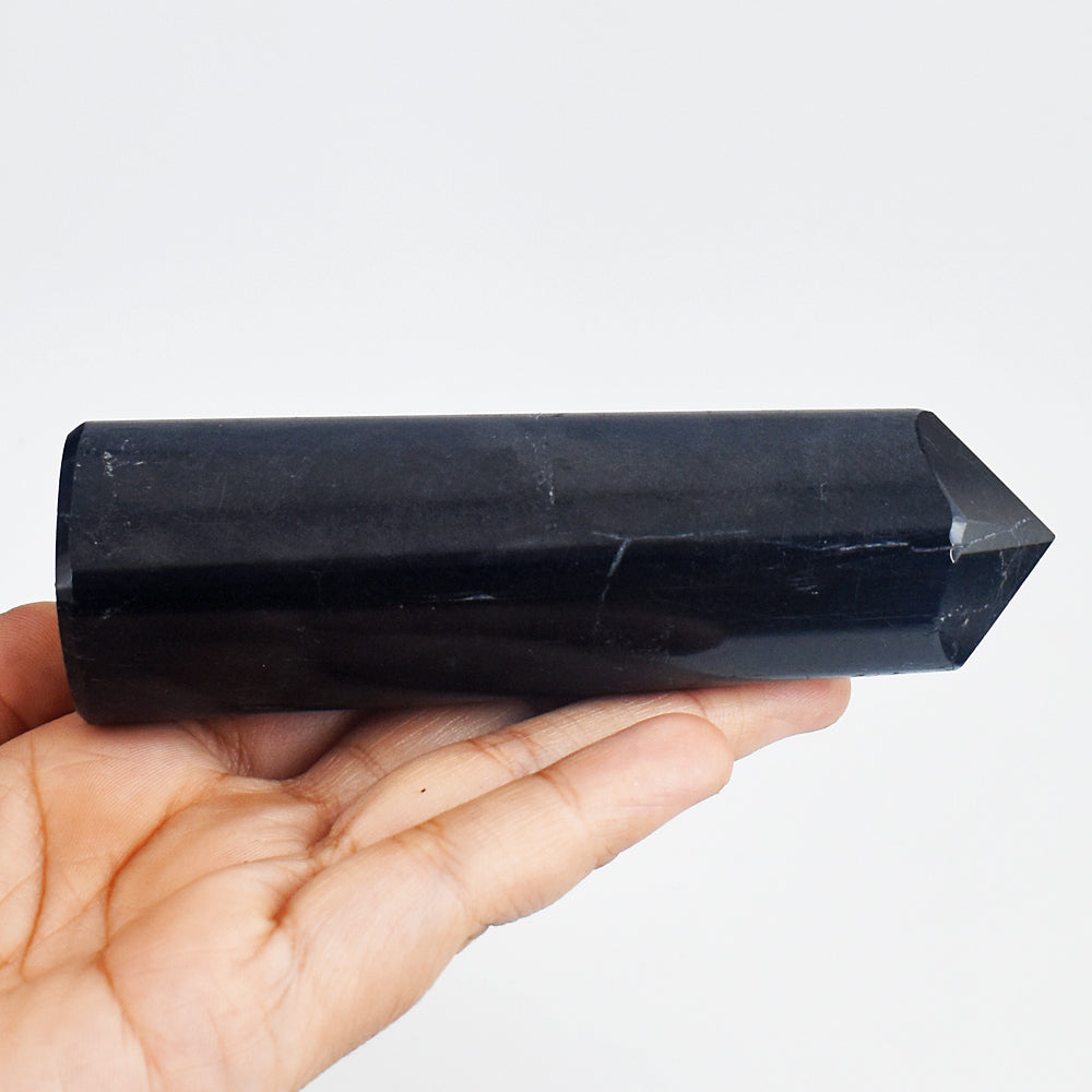 Exclusive  1154.00 Carats  Genuine Black Spinel Hand Carved Crystal Gemstone Healing  Point