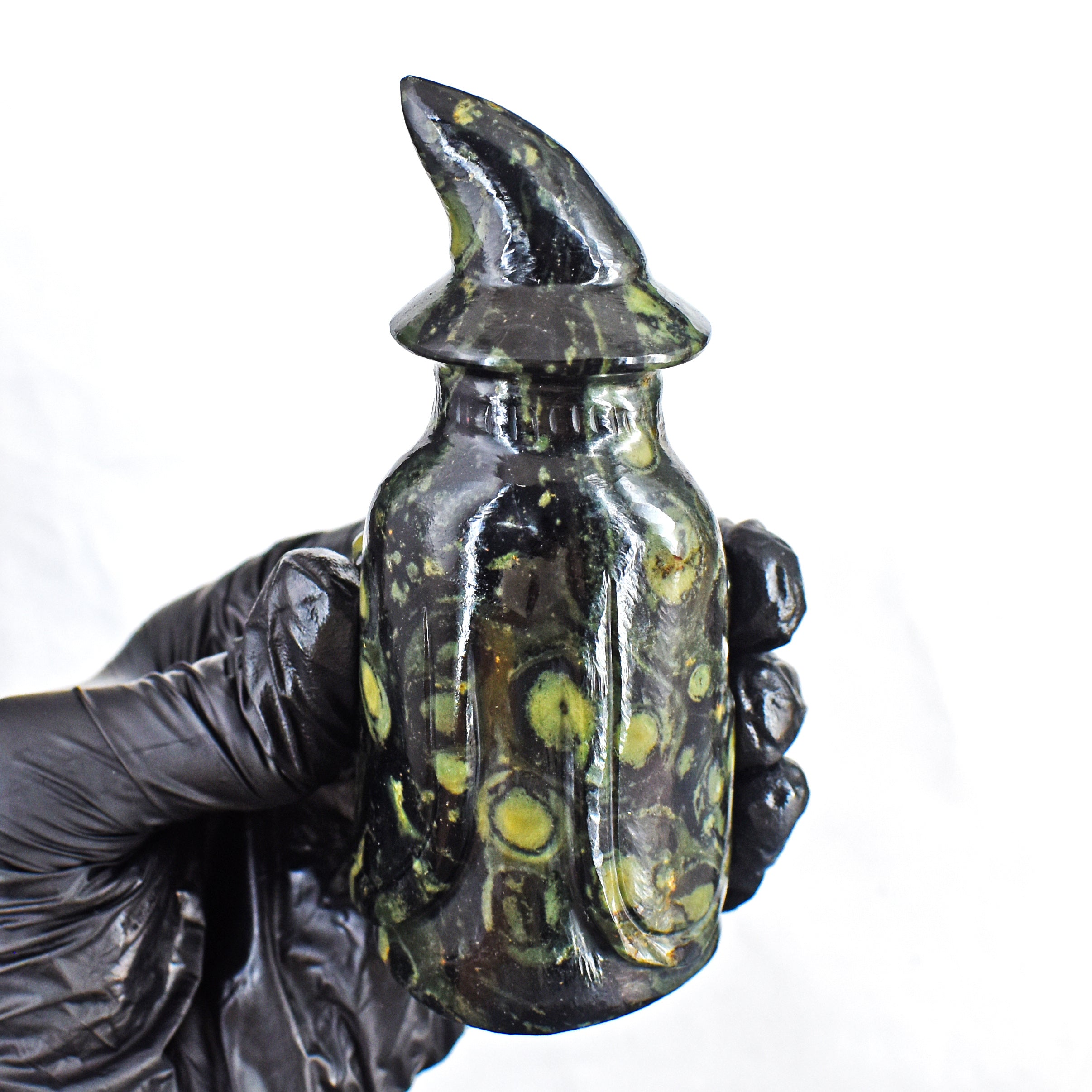Genuine 942.00 Carats Kambaba Jasper Hand Carved Crystal Gemstone Wizard Carving