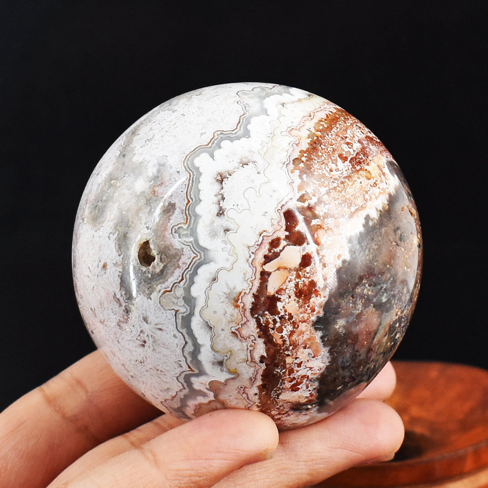 Gorgeous 1386.00  Cts Genuine Crazy Lace Agate Crystal Specimen Gemstone Healing Sphere