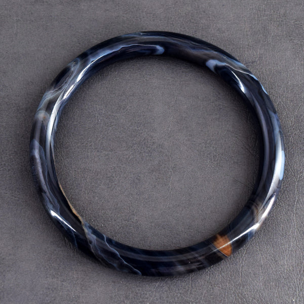 Pleasing 87.00 Cts Genuine Black Agate Crystal Specimen Premium Gemstone Fancy Bangle