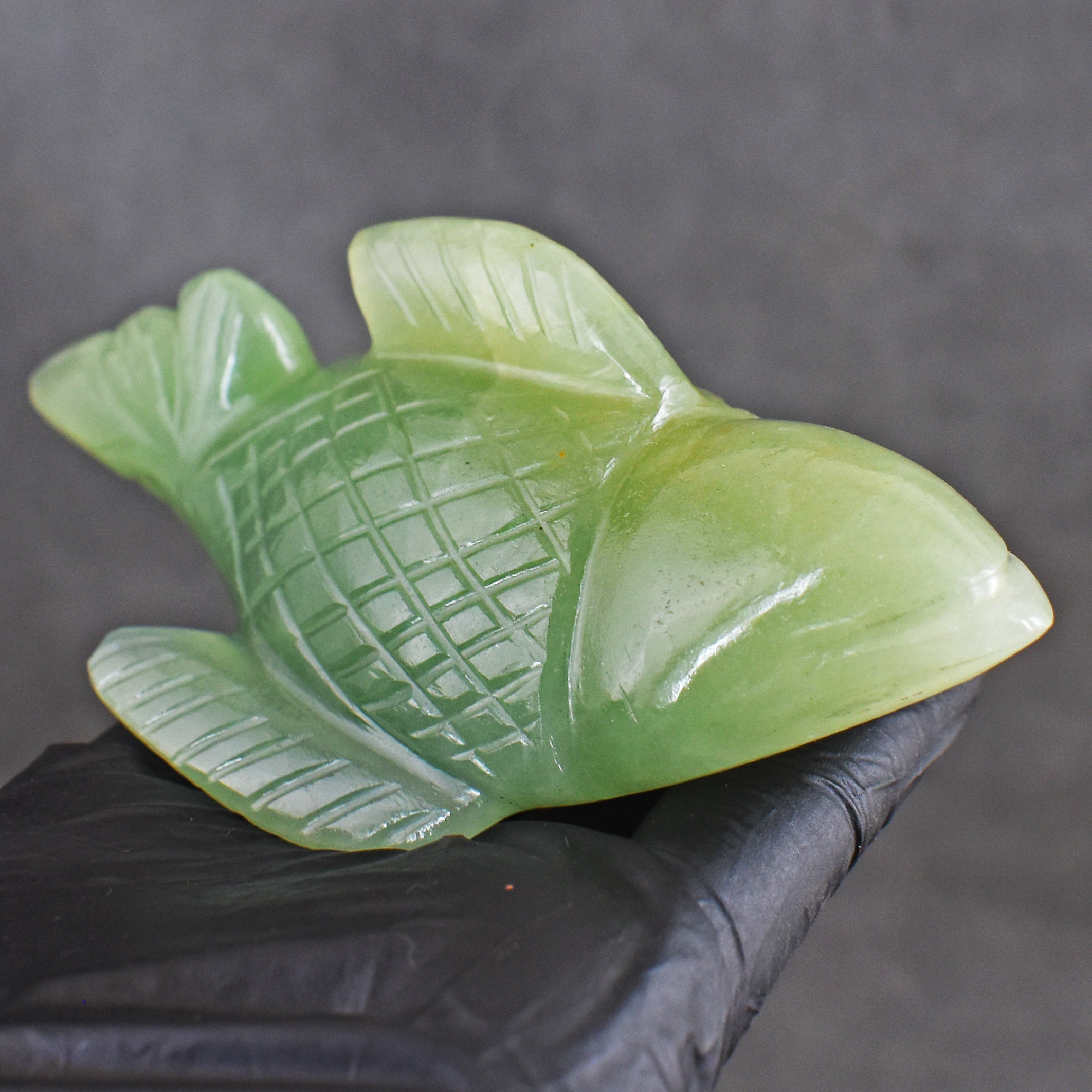 Gorgeous 925.00 Cts Genuine Aventurine Hand Carved  Crystal Gemstone Carving Fish 2026  Collection