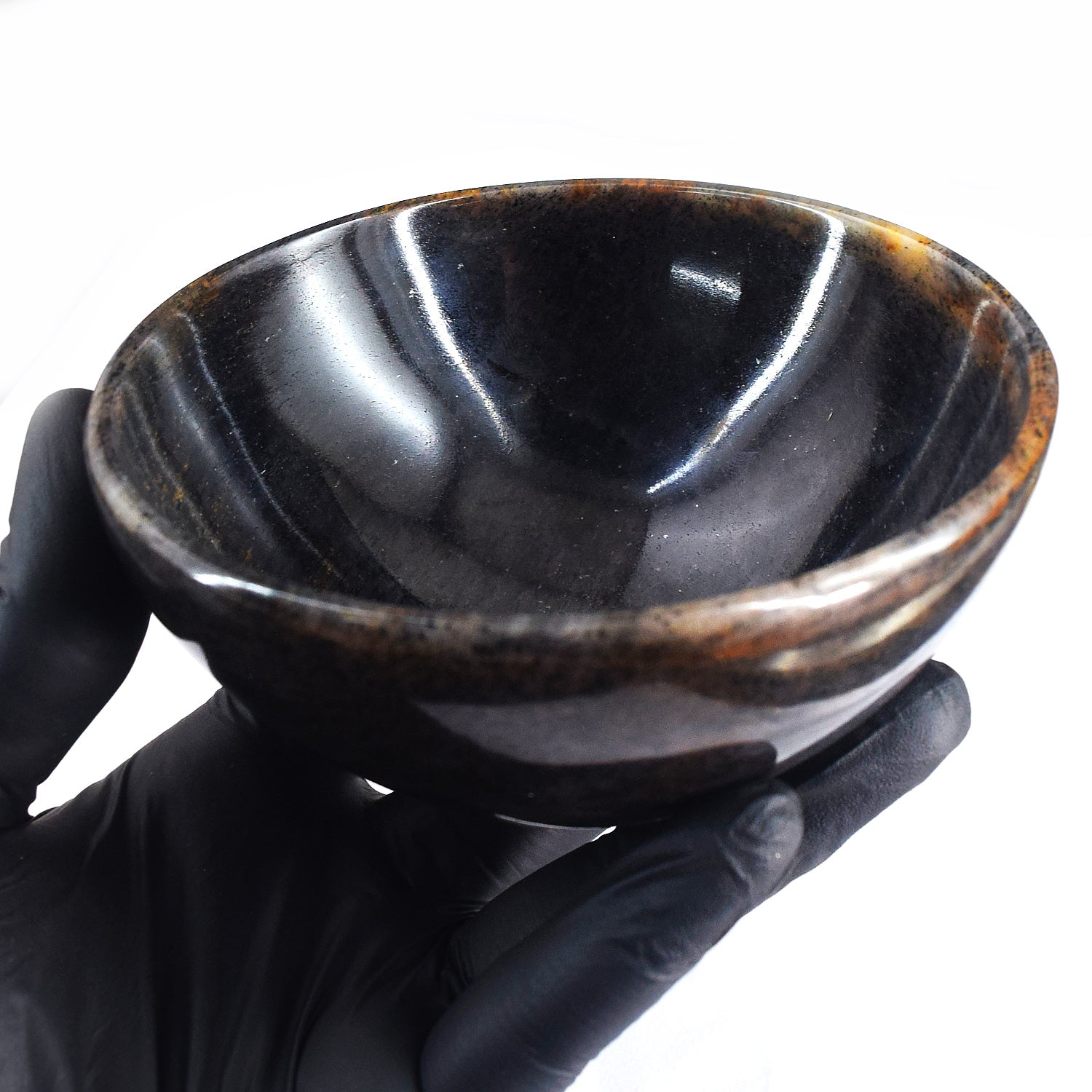 Most Brilliant 1187.00 Carats Genuine Iolite Hand Carved Crystal Gemstone Carving Big Bowl