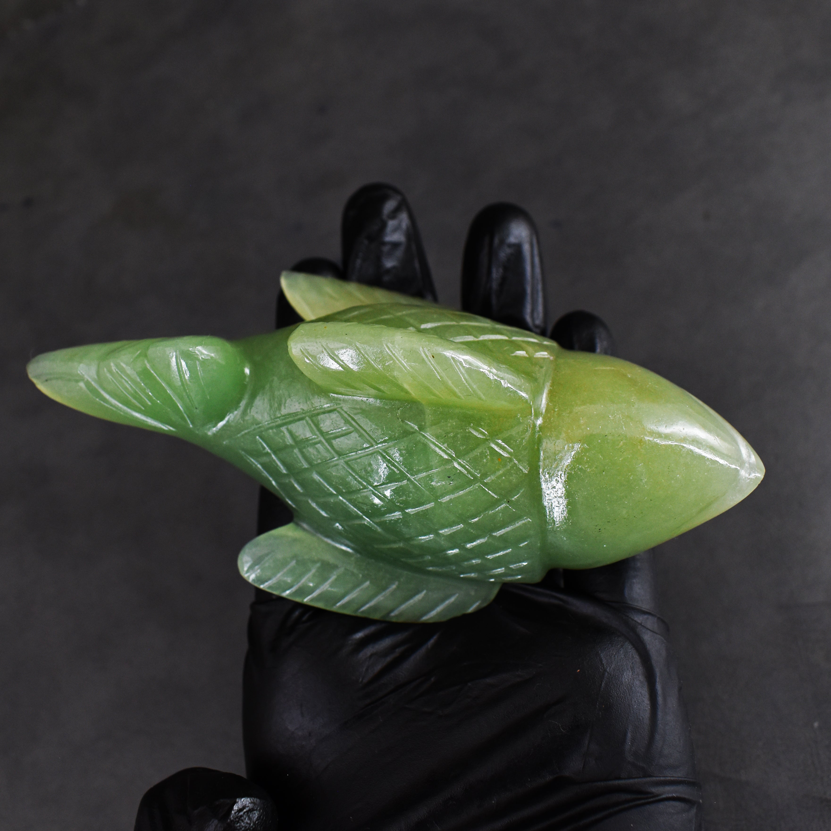 Gorgeous 925.00 Cts Genuine Aventurine Hand Carved  Crystal Gemstone Carving Fish 2026  Collection