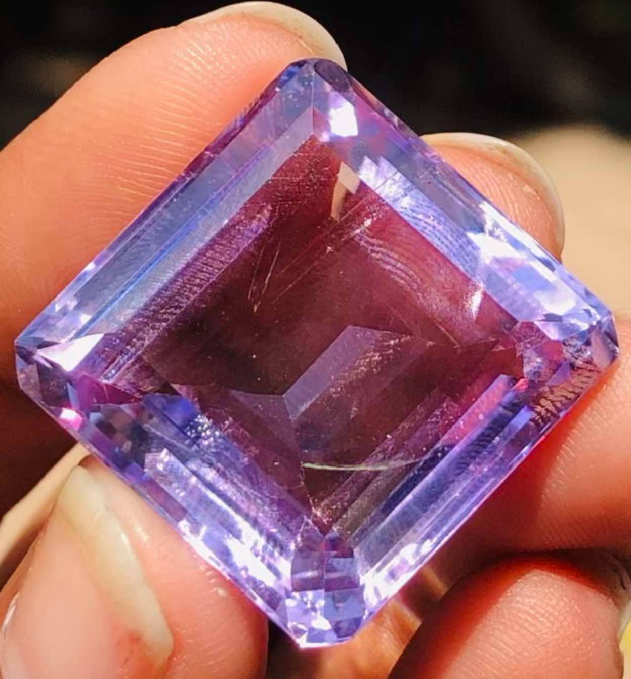 Untreated 46.00 Cts Genuine Amethyst Faceted Loose Gemstone