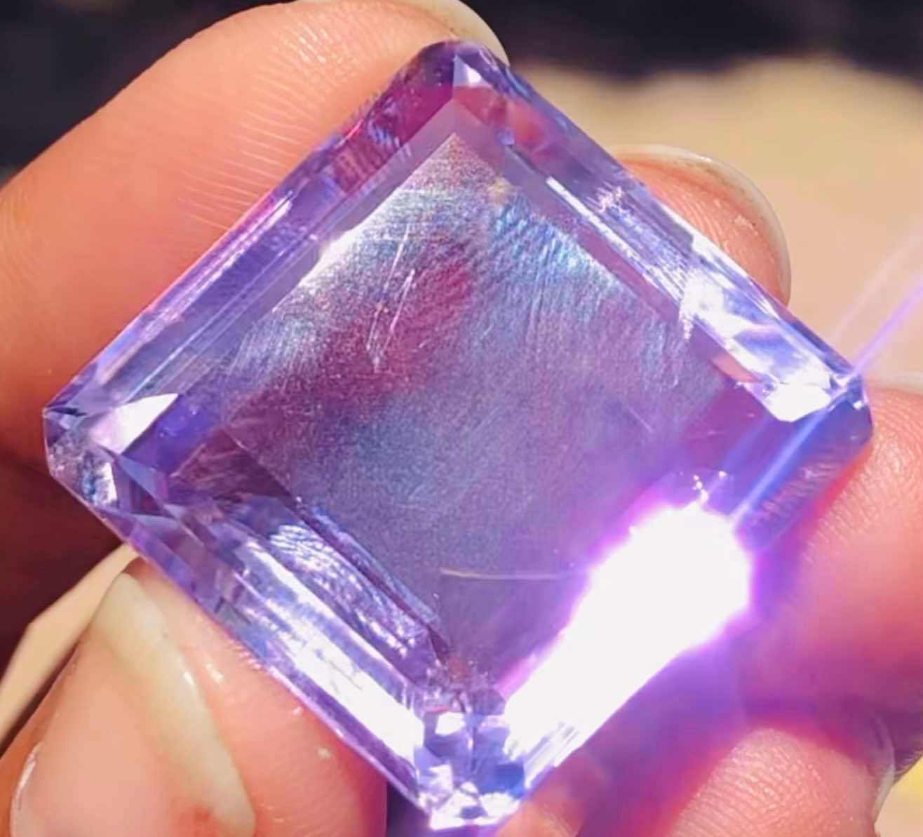 Untreated 46.00 Cts Genuine Amethyst Faceted Loose Gemstone