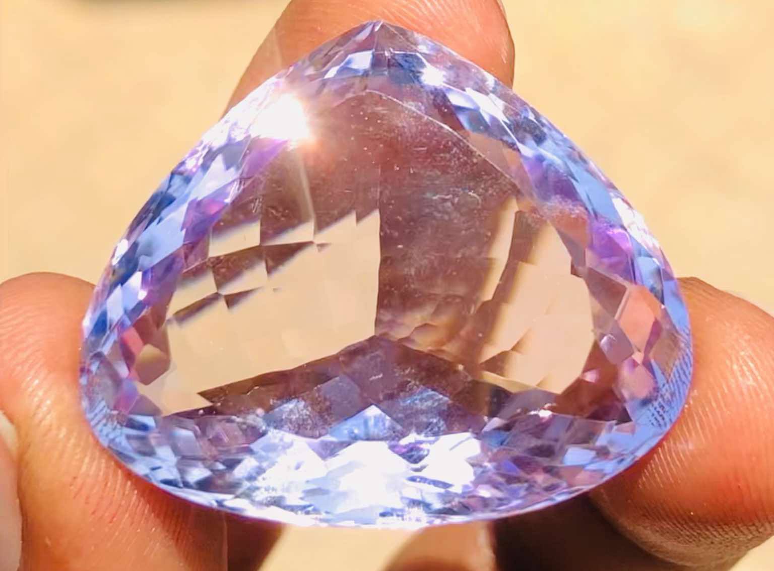Untreated 55.00 Cts Genuine Amethyst Faceted Loose Gemstone