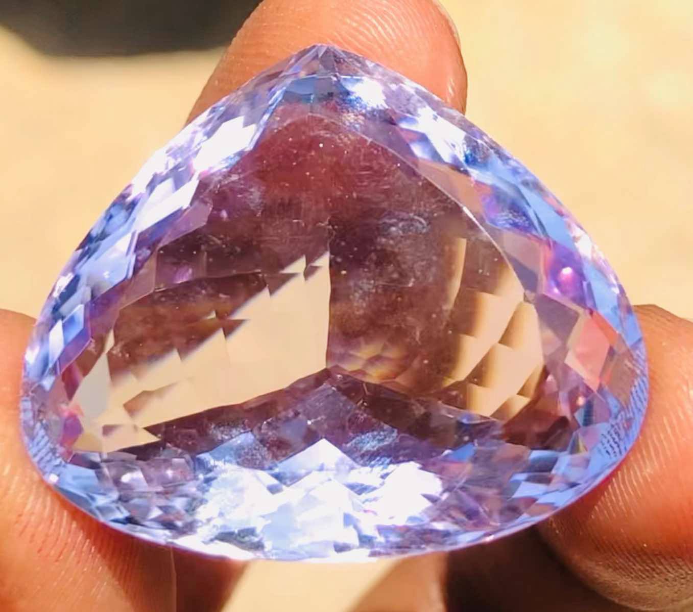Untreated 55.00 Cts Genuine Amethyst Faceted Loose Gemstone