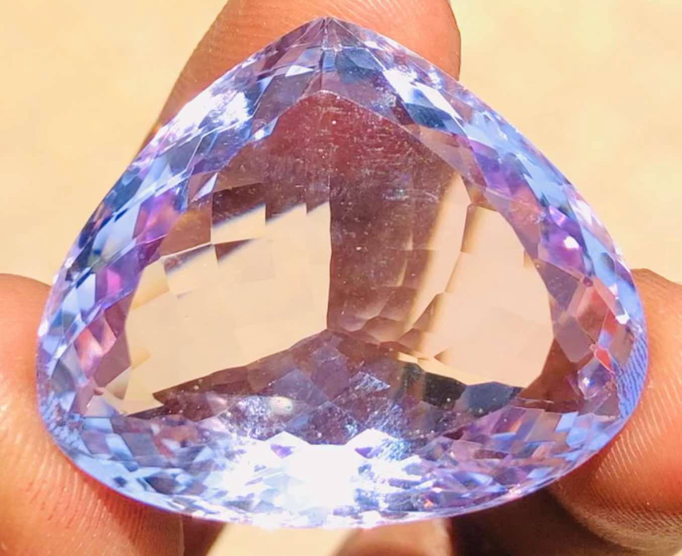 Untreated 55.00 Cts Genuine Amethyst Faceted Loose Gemstone
