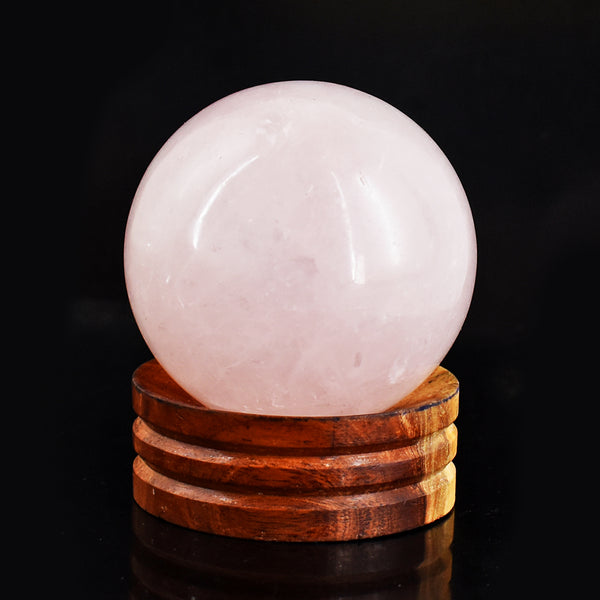 Natural  1390.00 Cts Genuine Pink Rose Quartz Hand Carved Crystal Healing Gemstone Sphere