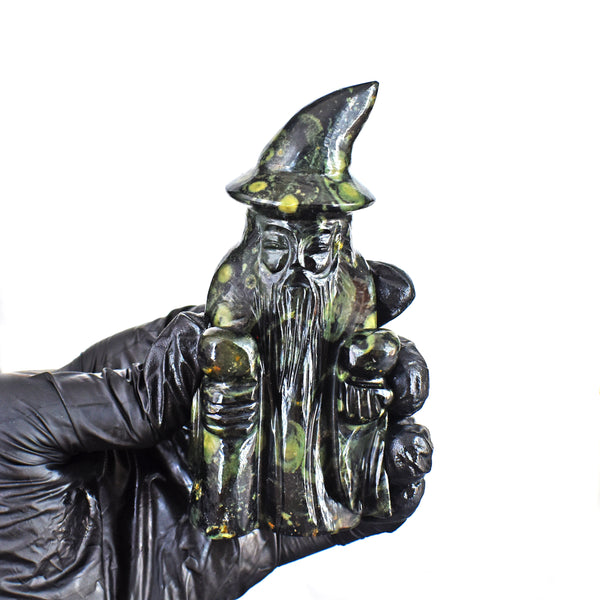 Genuine 942.00 Carats Kambaba Jasper Hand Carved Crystal Gemstone Wizard Carving