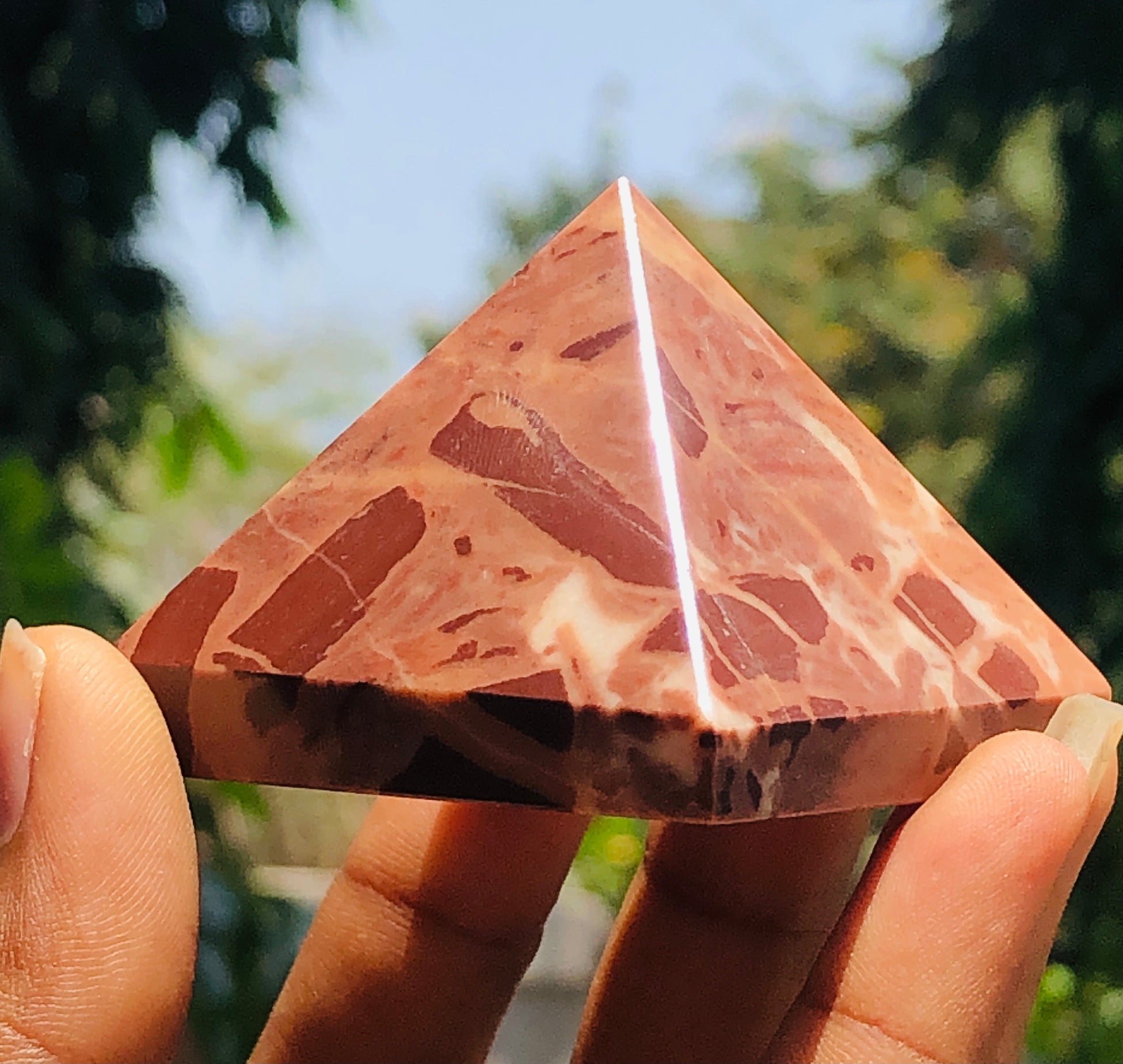 Great 580.00 Cts Genuine Coffee Jasper Healing Crystal Specimen Premium Divine Pyramid