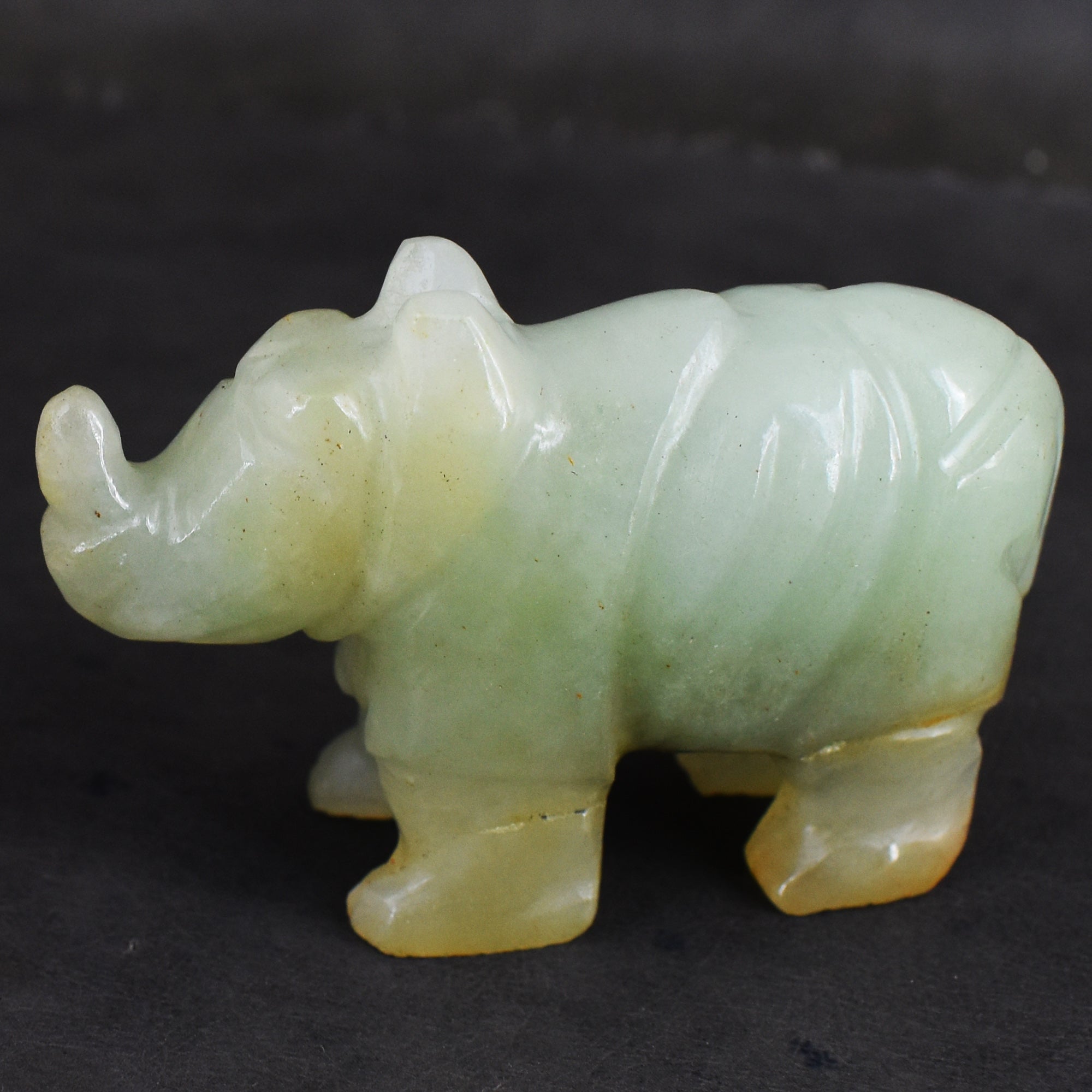 Exclusive 386.00 Cts Green Aventurine Hand Carved Genuine Crystal Gemstone Carving Rhino 2026  Collection