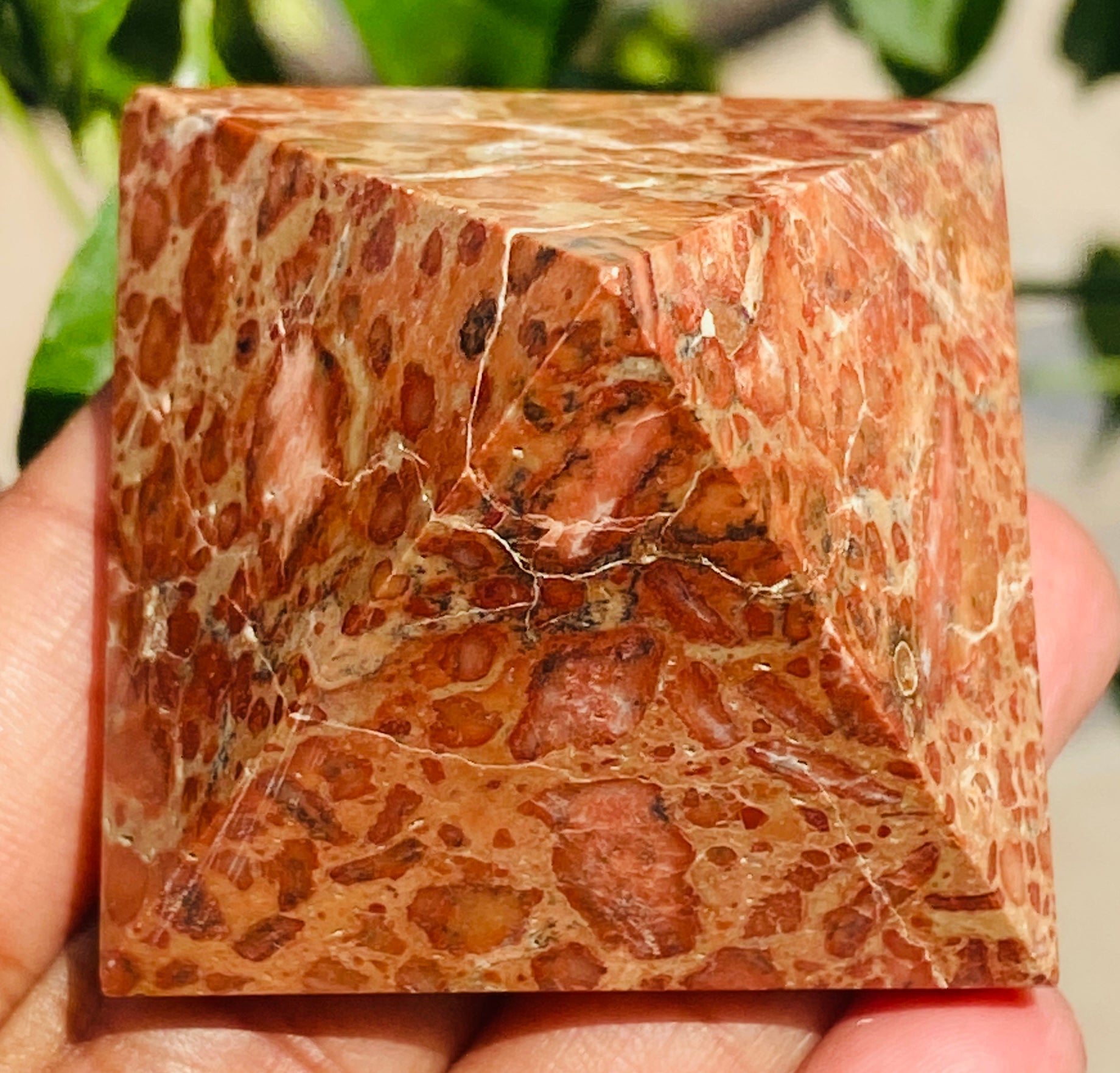 Finest Quality 371.00 Cts Genuine Leopard Skin Jasper Crystal Specimen Divine Pyramid