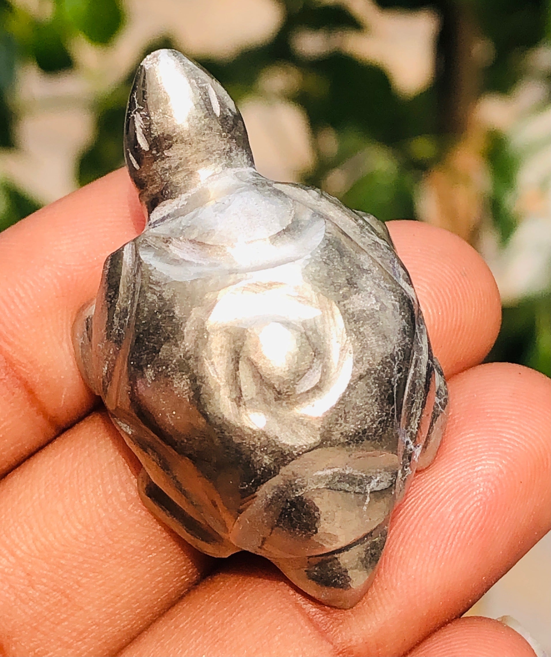Charming 148.00 Cts Genuine Pyrite Hand Carved Gemstone Premium Turtle Crystal