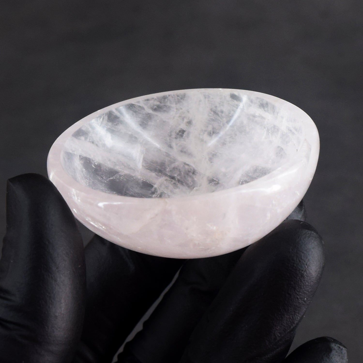 Gorgeous 126.00 Carats Genuine Rose Quartz Hand Carved Crystal Gemstone Carving Bowl
