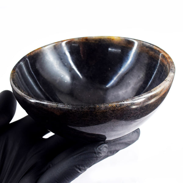 Most Brilliant 1187.00 Carats Genuine Iolite Hand Carved Crystal Gemstone Carving Big Bowl