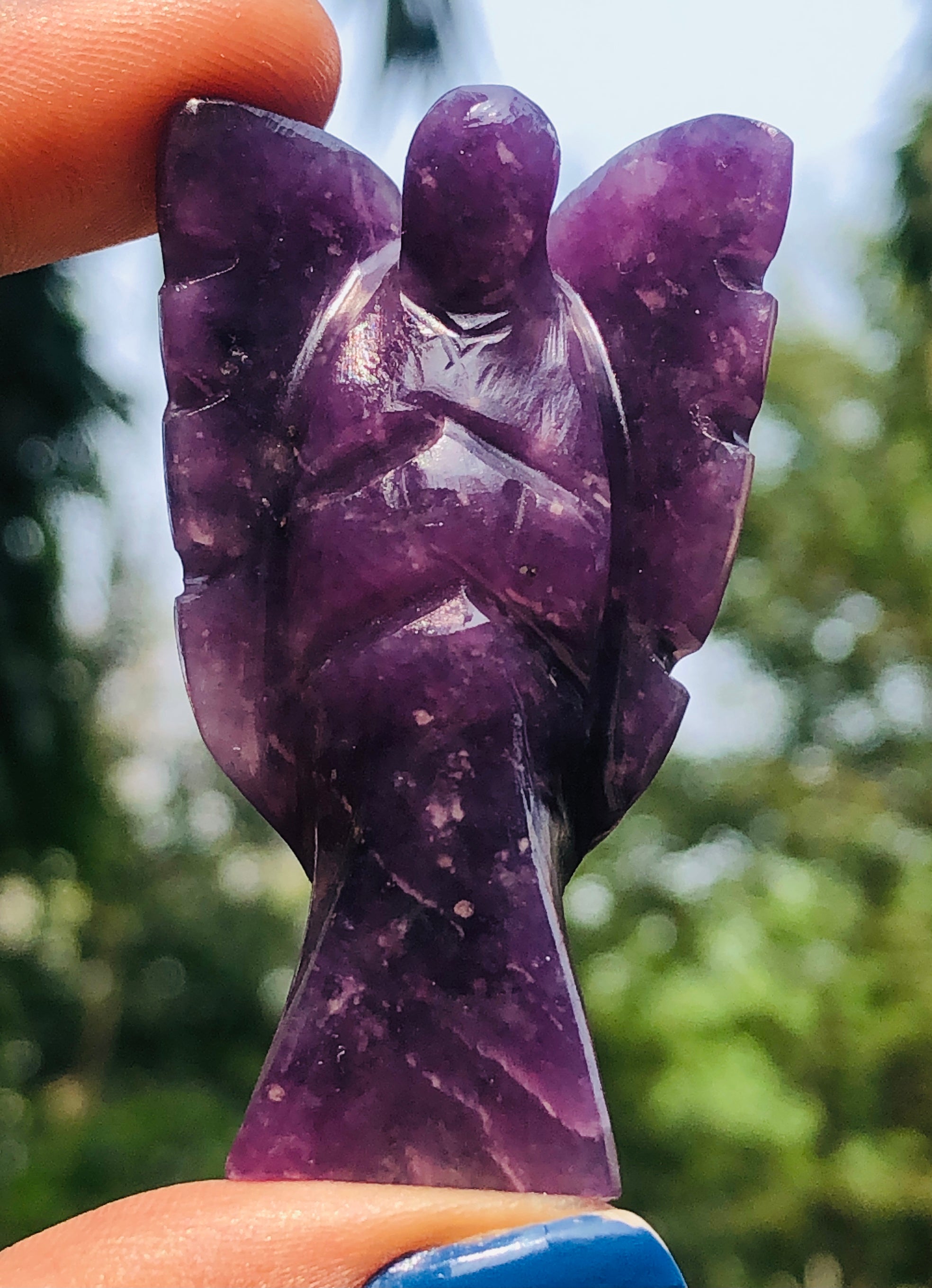 Attractive 131.00 Cts Genuine Lepidolite Healing Premium Divine Crystal Angel