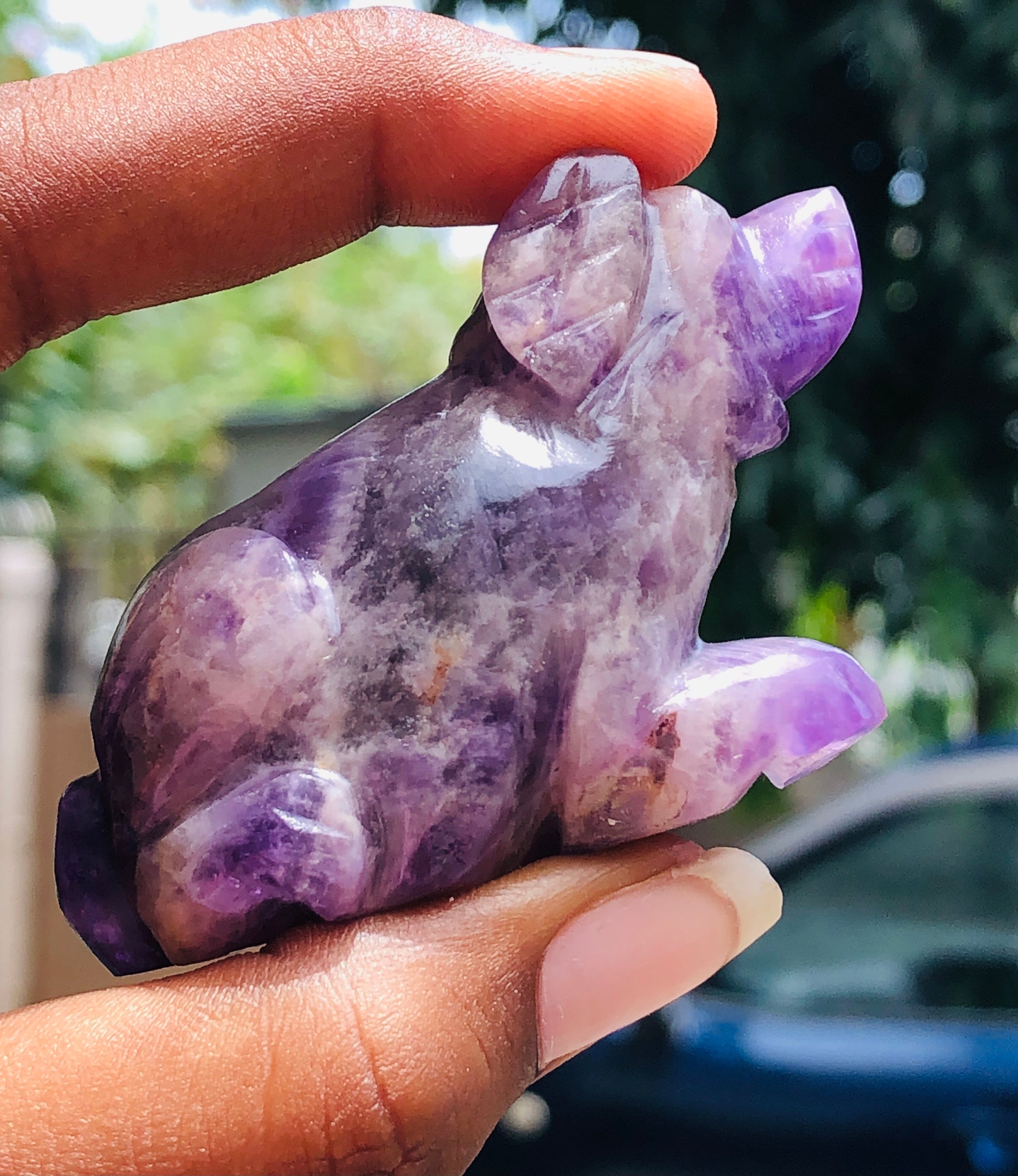 Amazing 311.00 Carats Genuine Amethyst Hand Carved  Crystal Gemstone Carving Dog 2026  Collection