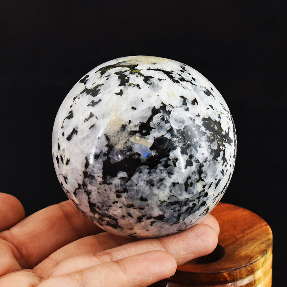Blue Flash Moonstone 2165.00 Cts Genuine  Hand Carved Crystal Healing Sphere Gemstone
