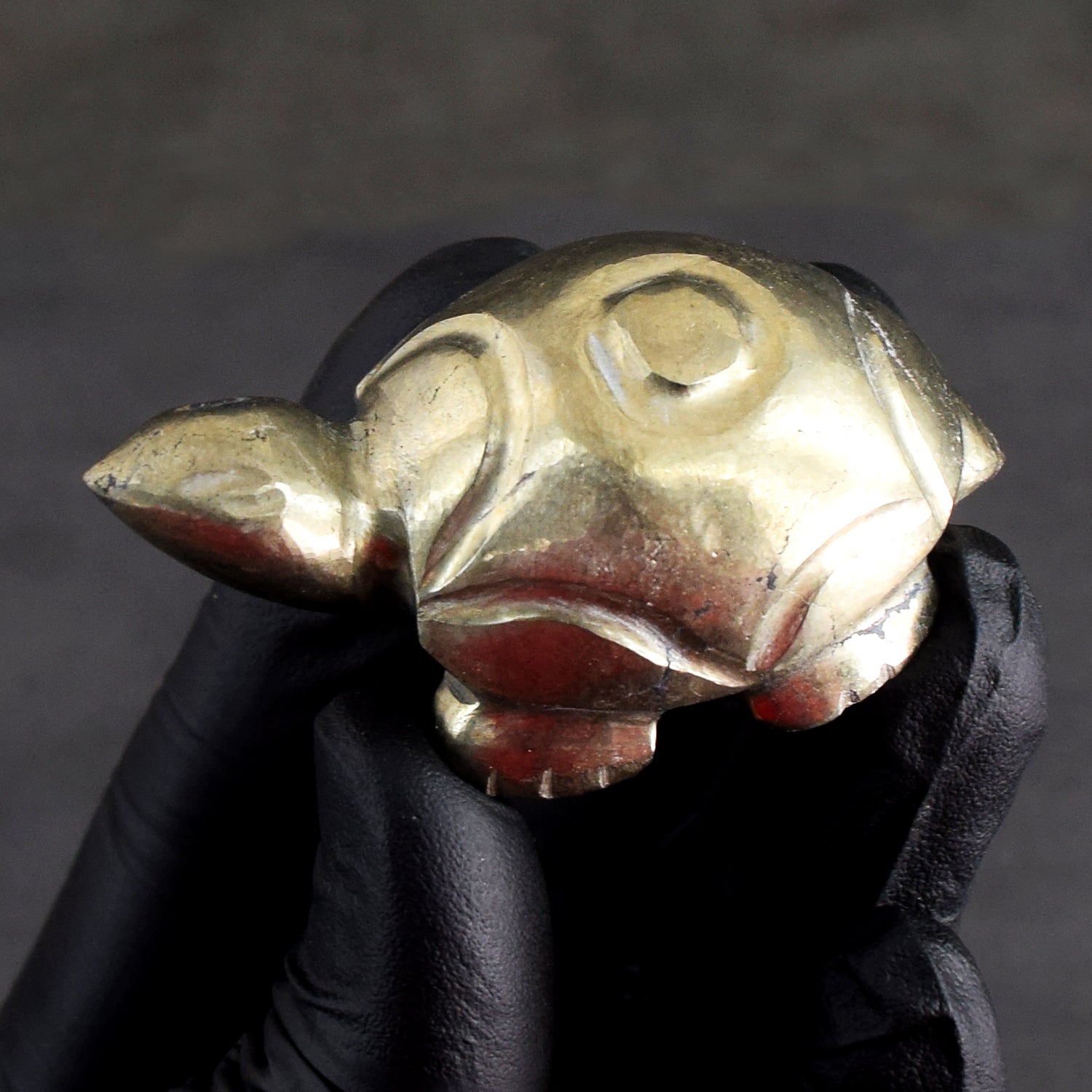 Dazzling 335.00 Cts  1 Pc Genuine Pyrite Hand Carved Gemstone Premium Turtle Crystal