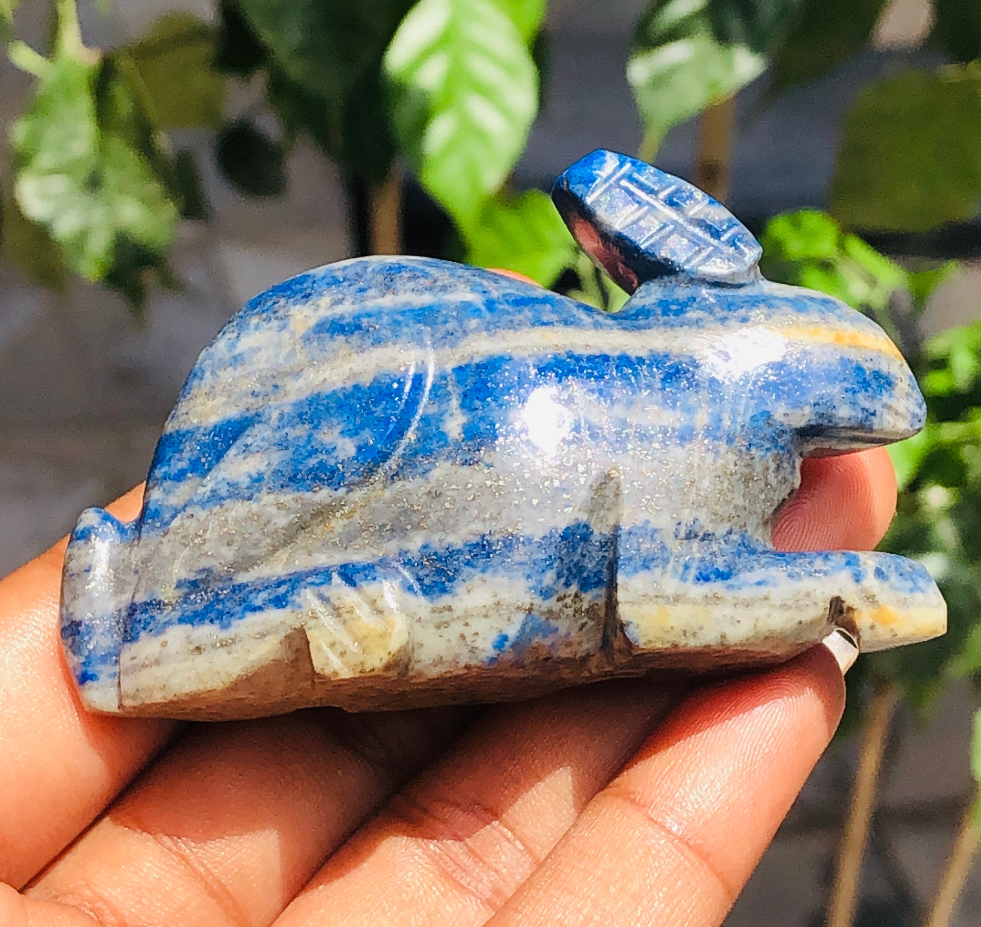 Beautiful 410.00 Carats Genuine Lapis Lazuli Hand Carved  Gemstone  Bunny Carving 2026  Collection