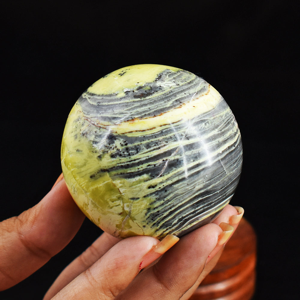 974.00 Carats  Genuine  Serpentine  Hand  Carved  Healing Crystal  Gemstone  Sphere Carving