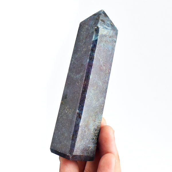 Beautiful 813.00 Cts Genuine Ruby In Kyanite Hand  Carved  Crystal Gemstone  Healing Tower