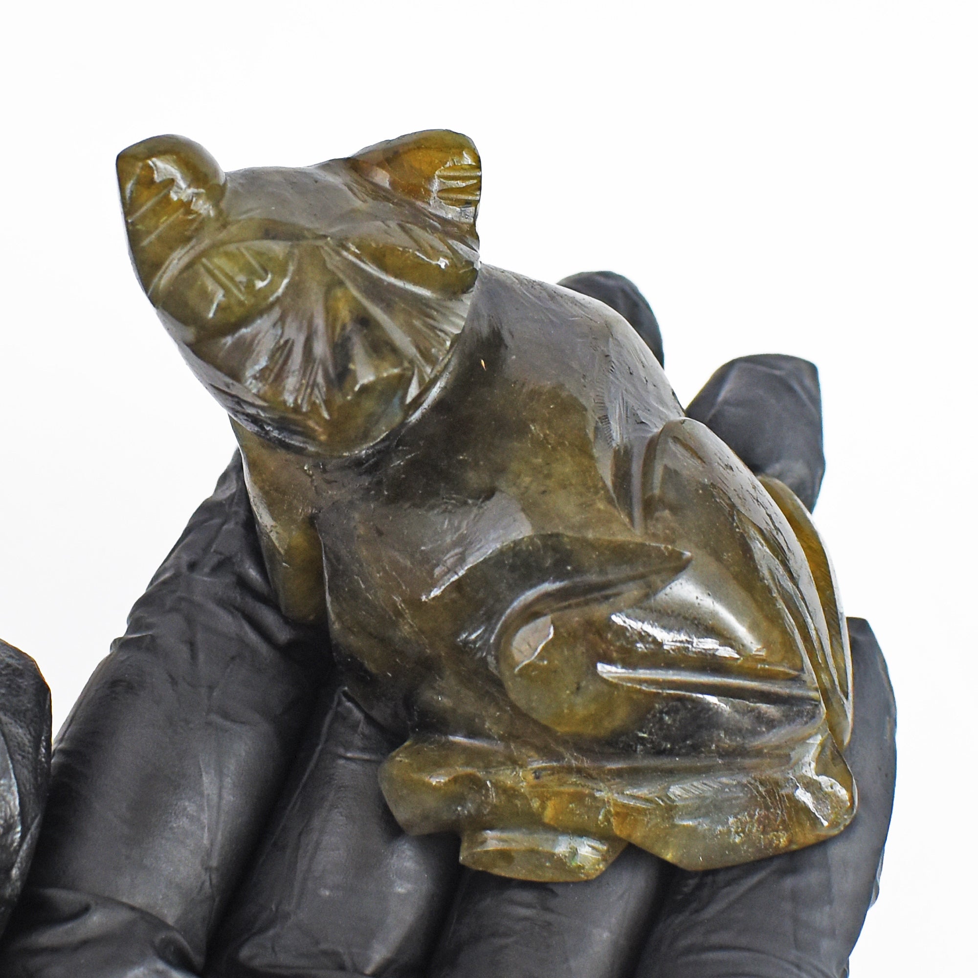 Awesome 502.00 Cts Genuine Amazing Flash Labradorite Hand Carved Crystal Gemstone Cat Carving 2026  Collection