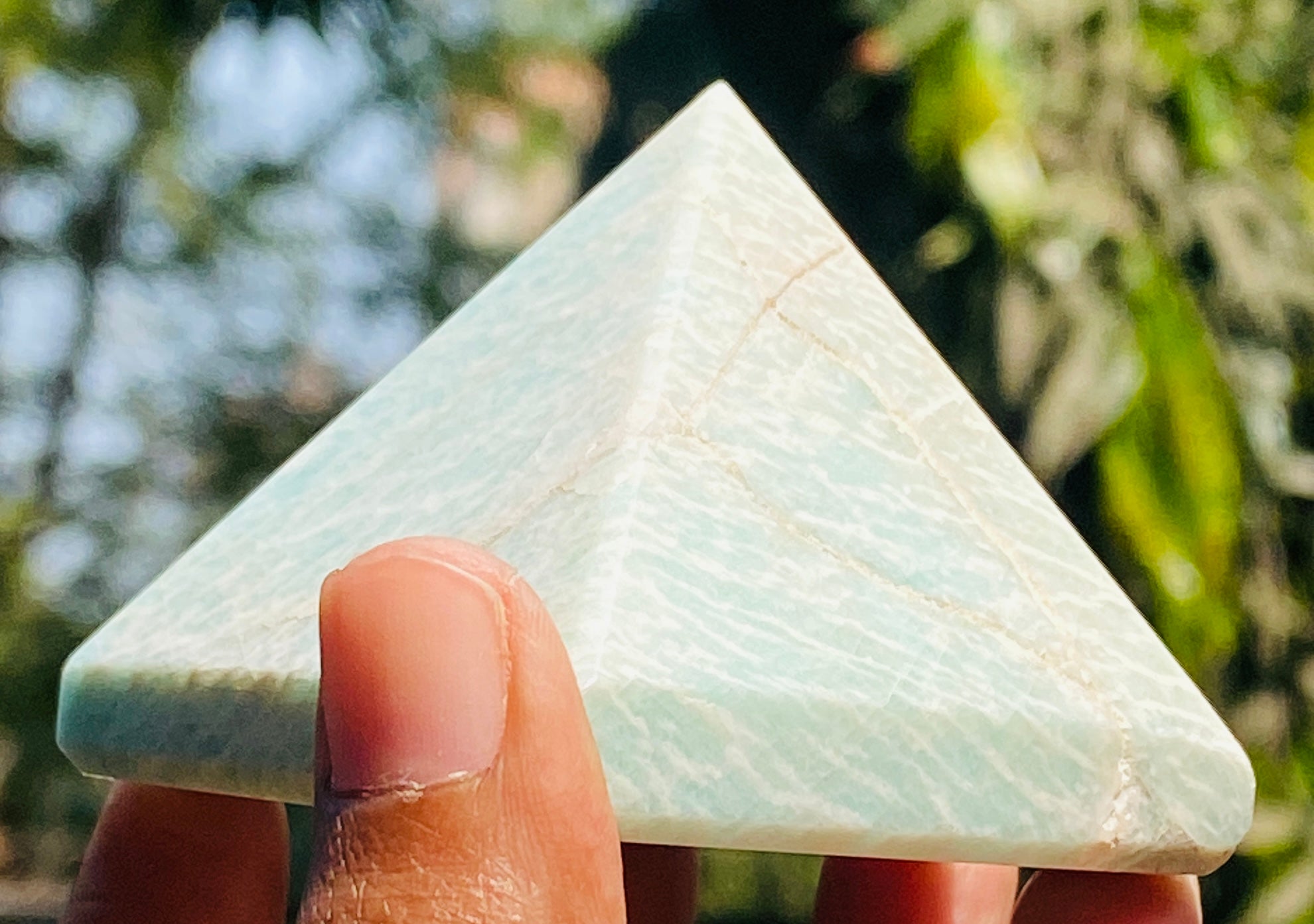 Most Brilliant 692.00 Cts Genuine Amazonite Healing Crystal Specimen Divine Pyramid