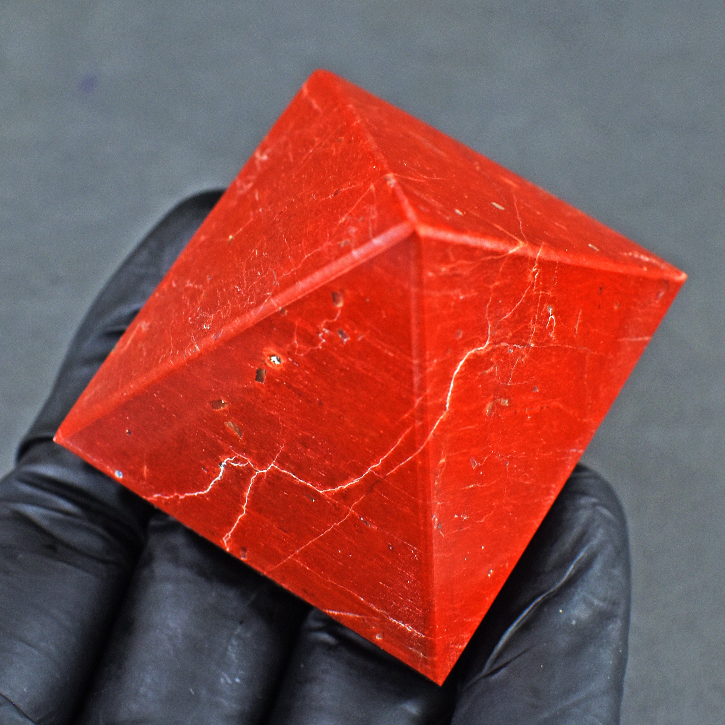 Lovely 414.00 Cts Genuine Red Jasper Crystal Specimen Healing Divine Pyramid