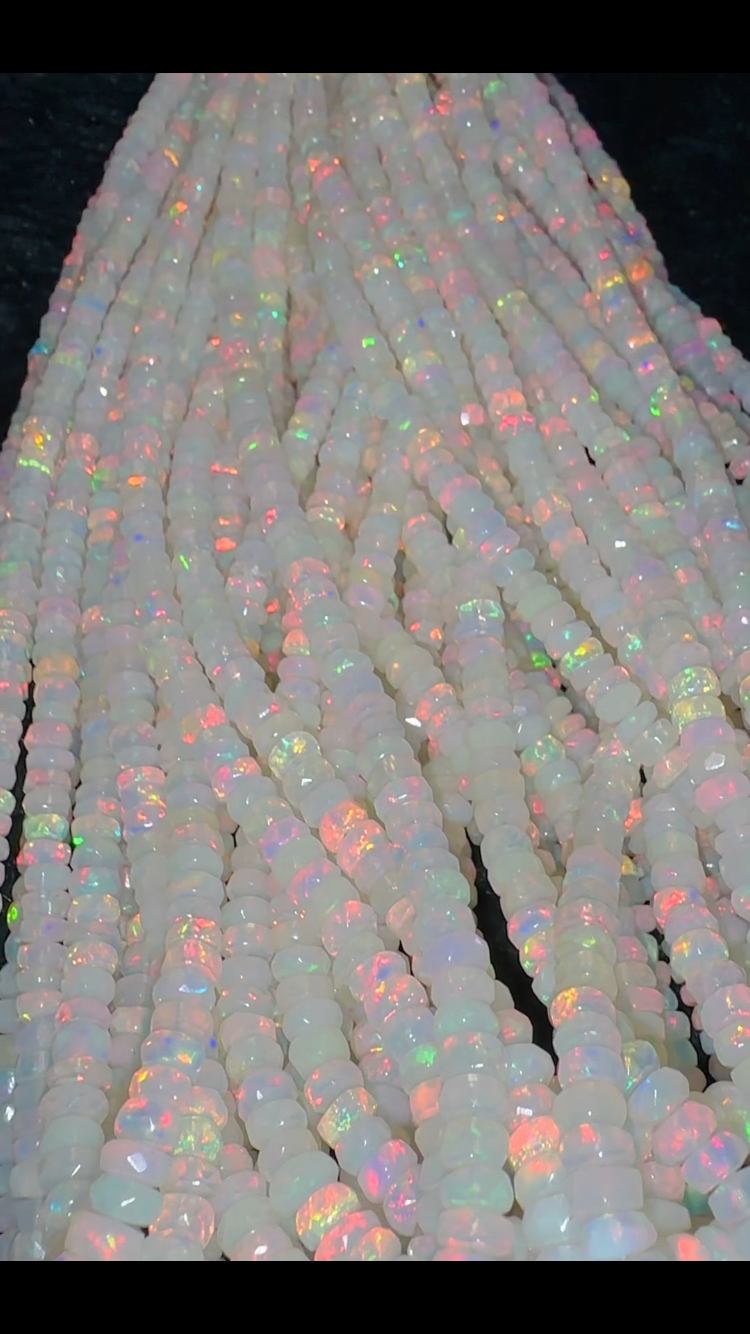 Mega Sale - 100% Genuine Exclusive Ethiopian Opal Faceted Beads Strand