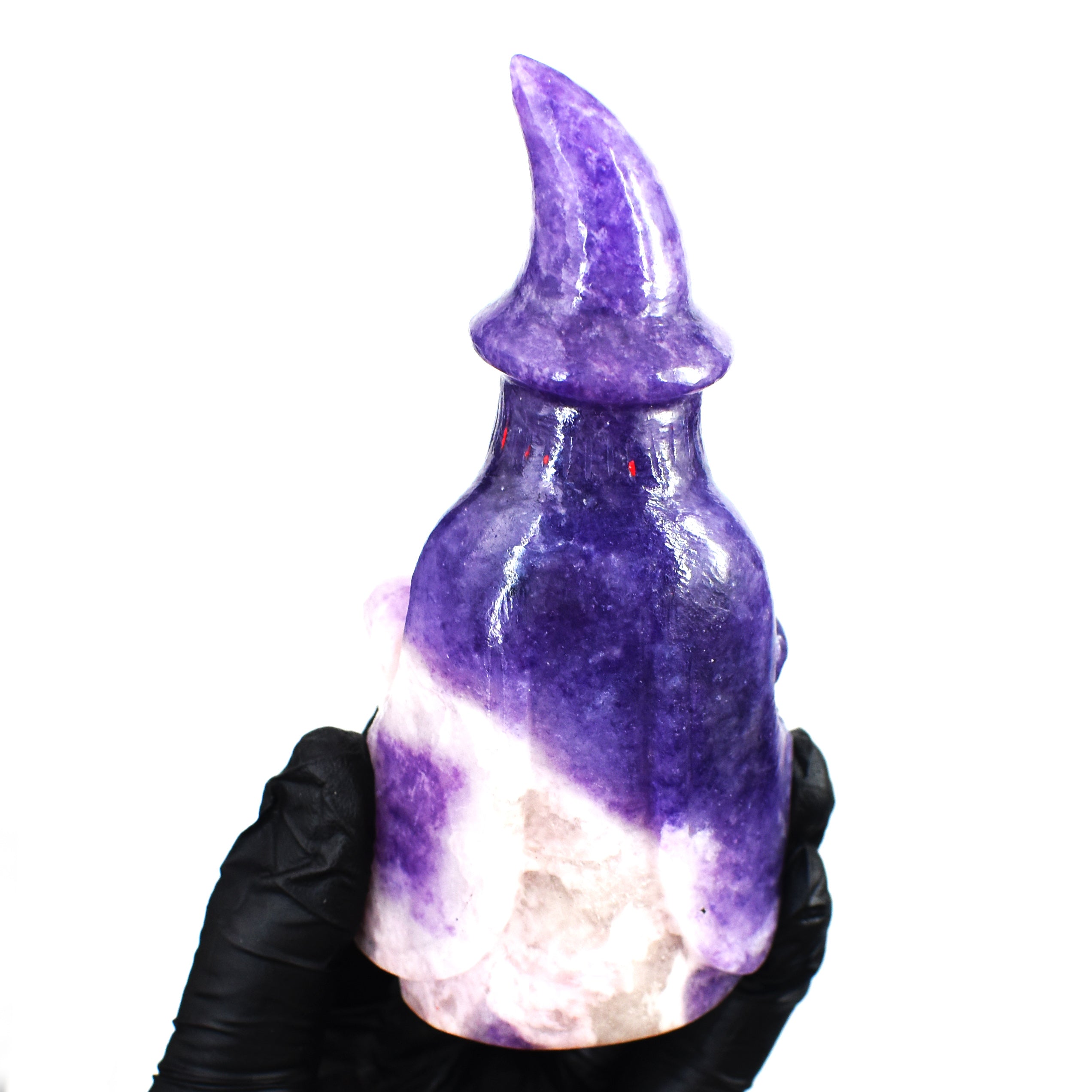 Natural 999.00 Cts Genuine Lepidolite Hand Carved Premium Gemstone Crystal Wizard