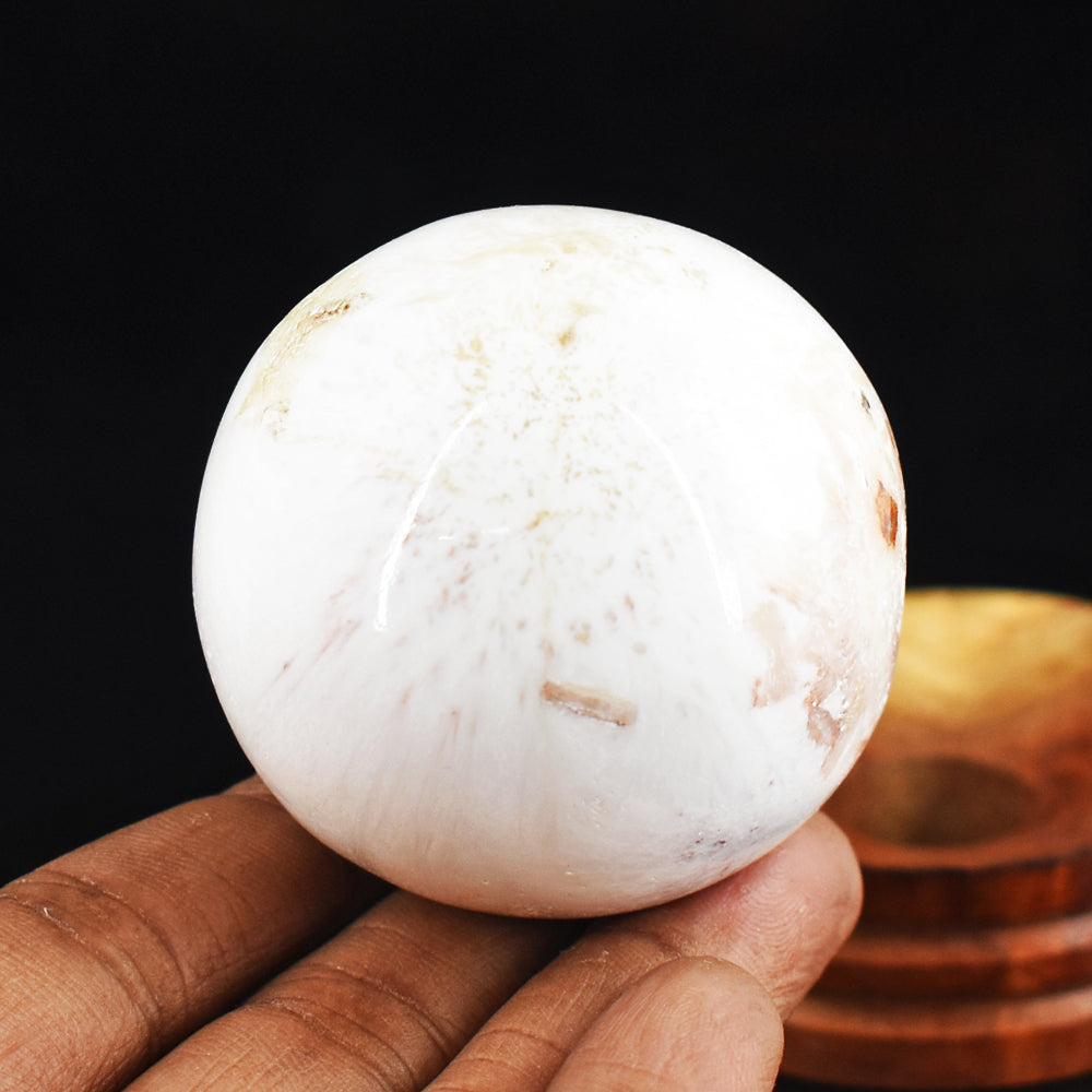 Beautiful 662.00 Cts Genuine  Flower Agate Hand Carved Crystal Healing Gemstone Sphere
