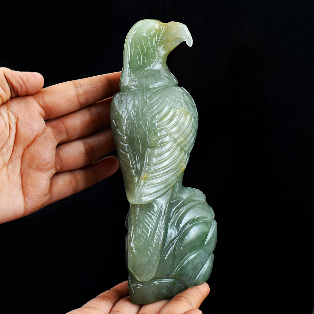 Exclusive 4247.00 Cts Genuine Green Aventurine Hand Carved Crystal Gemstone Eagle Carving
