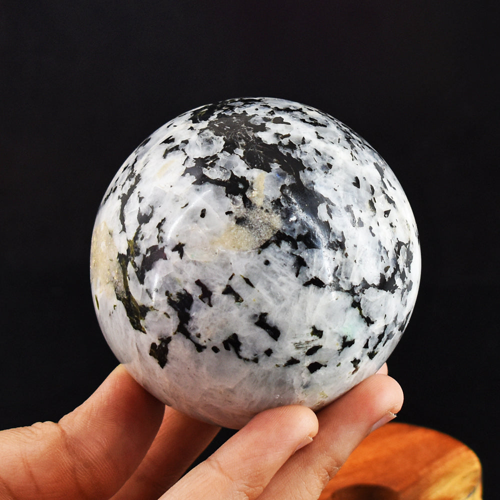 Blue Flash Moonstone 2165.00 Cts Genuine  Hand Carved Crystal Healing Sphere Gemstone