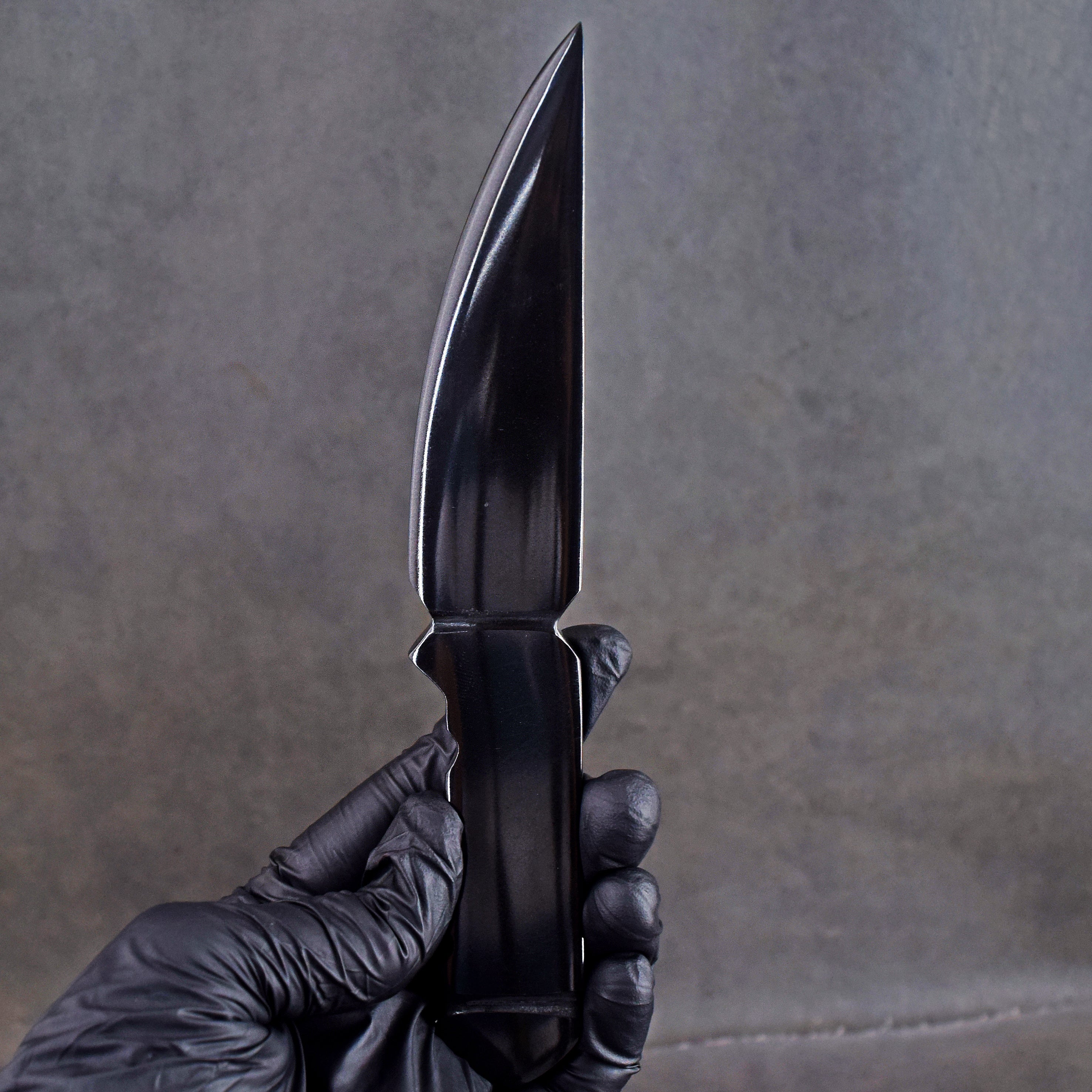 Majestic 370.00 Cts Genuine Black Tourmaline Hand Carved Crystal Gemstone Knife