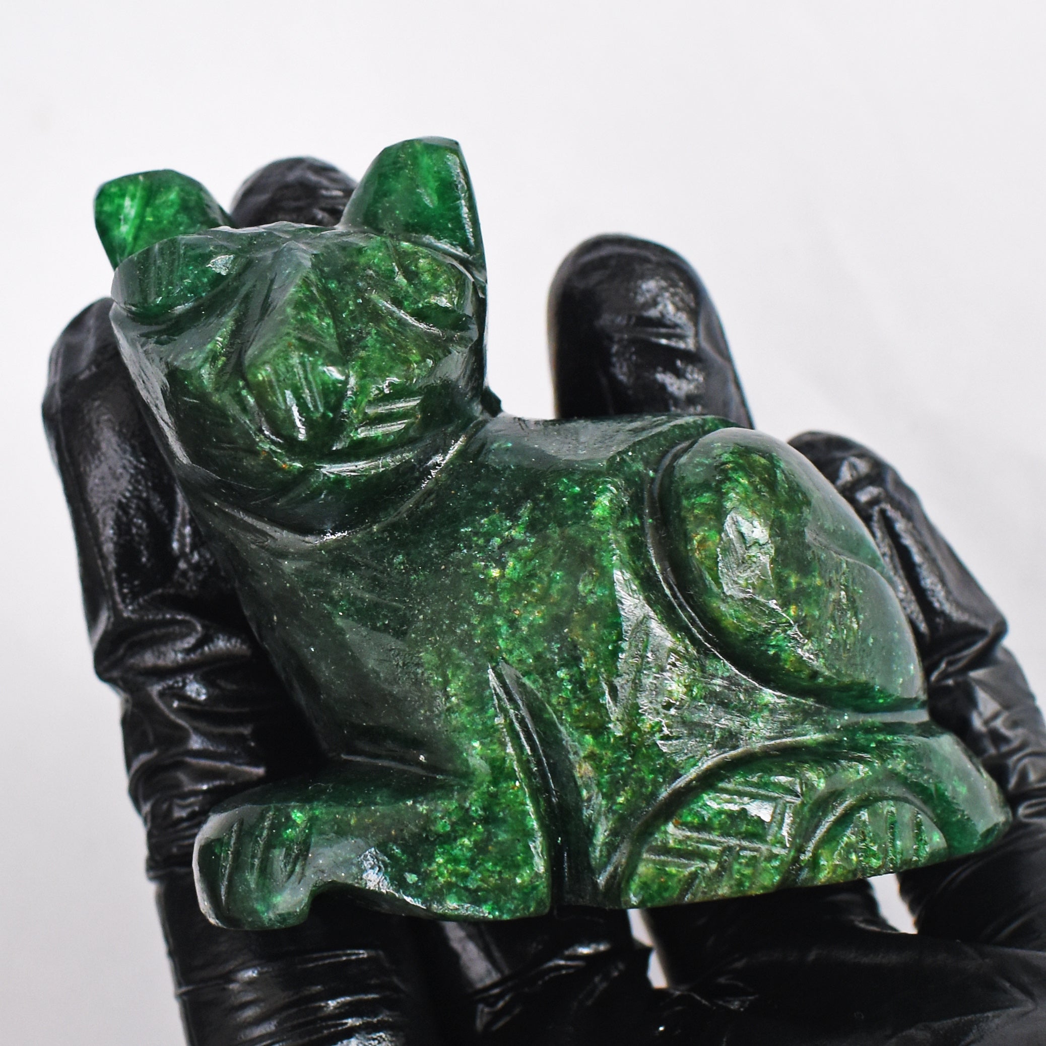 Artisian 567.00 Cts Genuine Jade Carved Premium Cat Crystal 2026 Collection