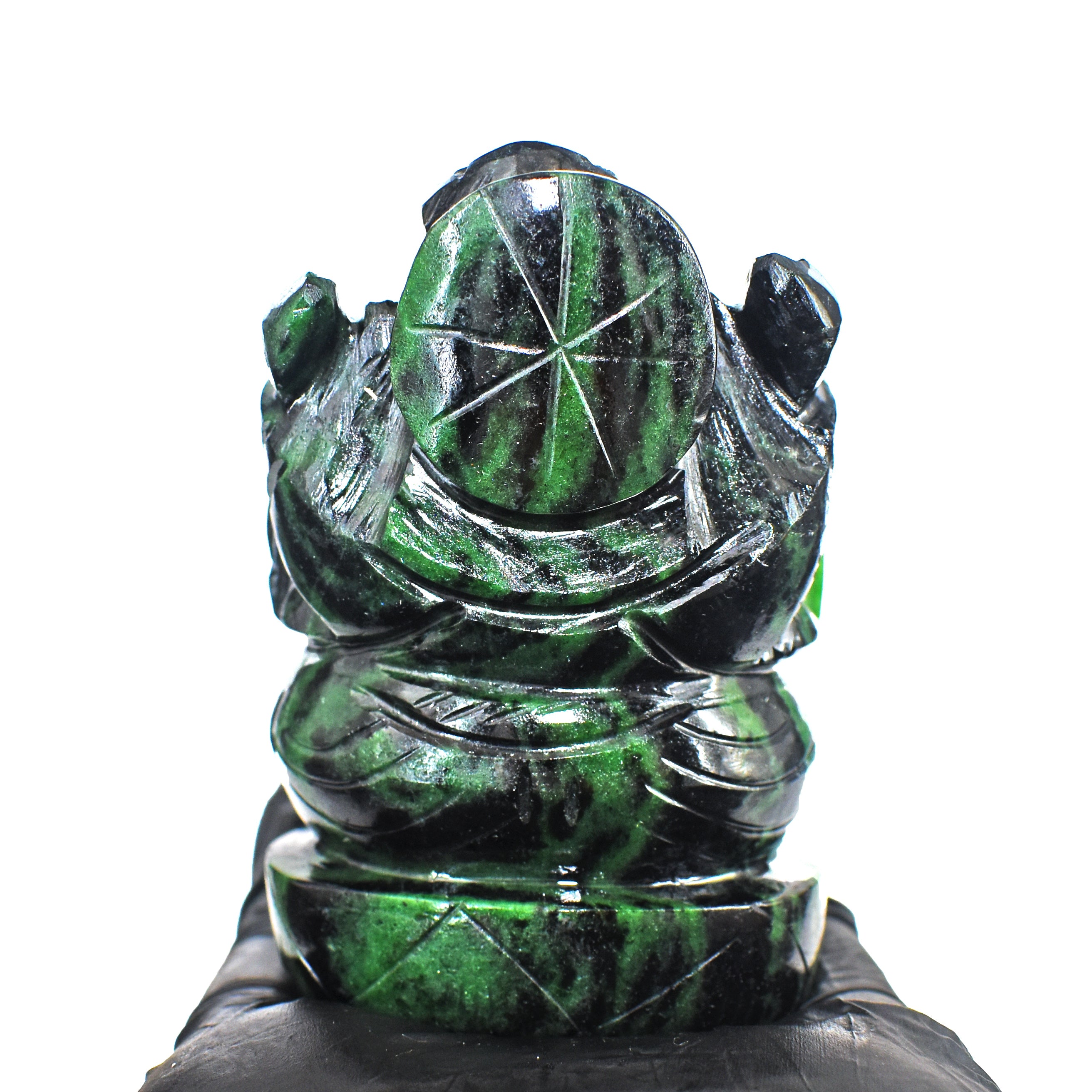 Beautiful 1195.00 Cts Genuine Ruby Zoisite Divine Hand Carved Lord Ganesha Gemstone Carving