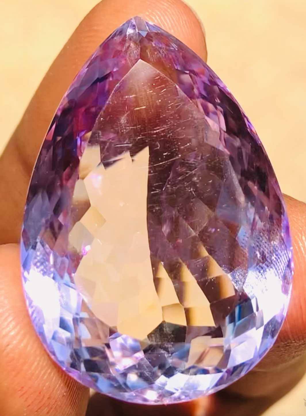 Artisian 39.00 Cts Genuine Amethyst Faceted Loose Gemstone