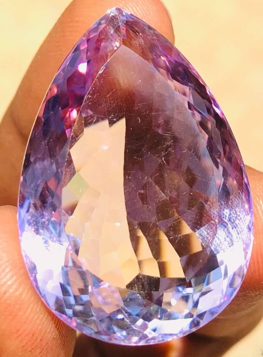 Artisian 39.00 Cts Genuine Amethyst Faceted Loose Gemstone