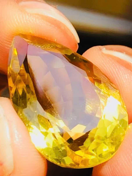 Stunning 20.00 Cts Genuine Honey Quartz Faceted Loose Gemstone