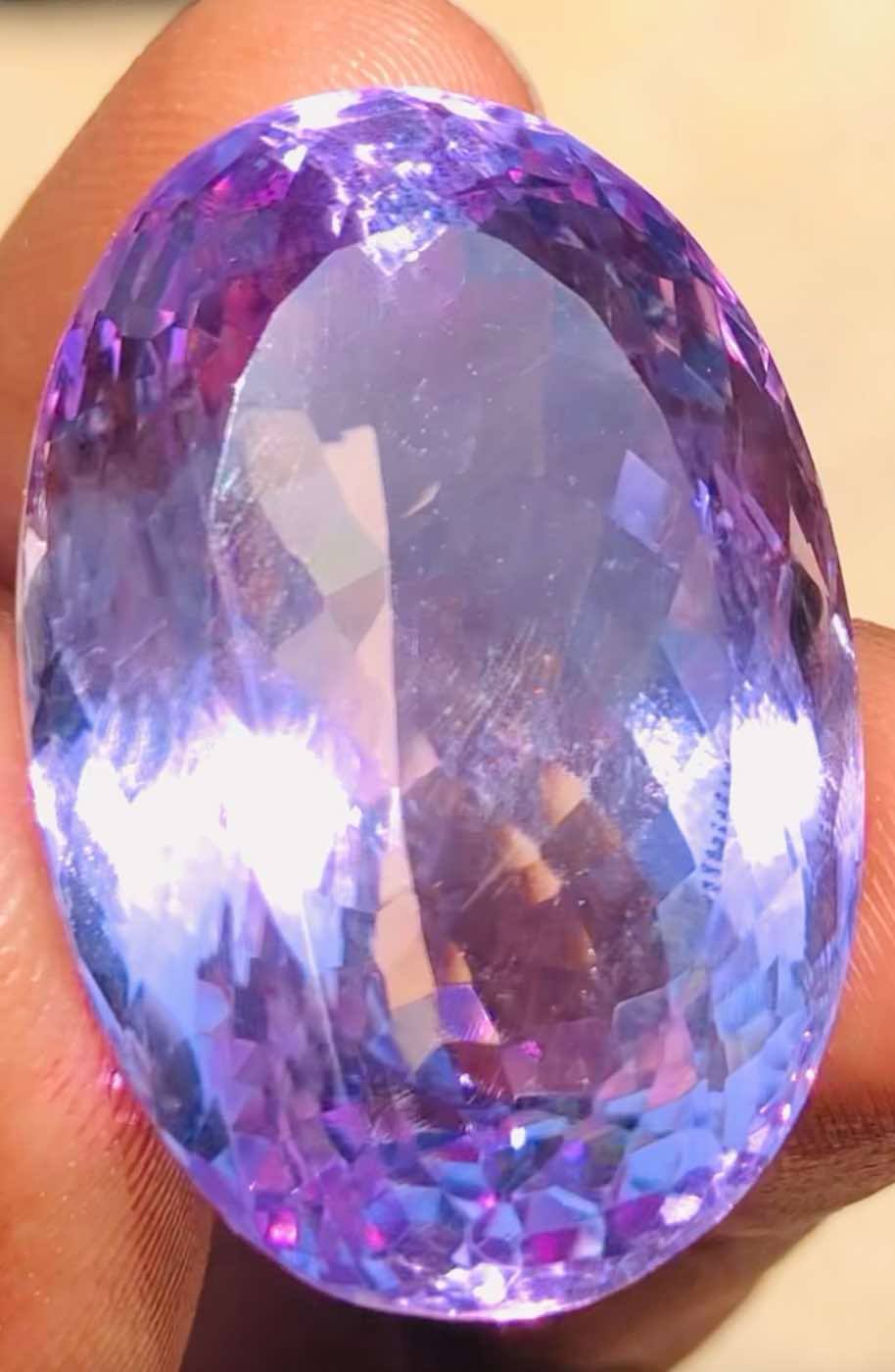 Awesome 59.00 Cts Genuine Amethyst Faceted Loose Gemstone