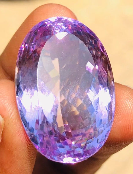 Untreated 68.00 Cts Genuine Amethyst Faceted Loose Gemstone