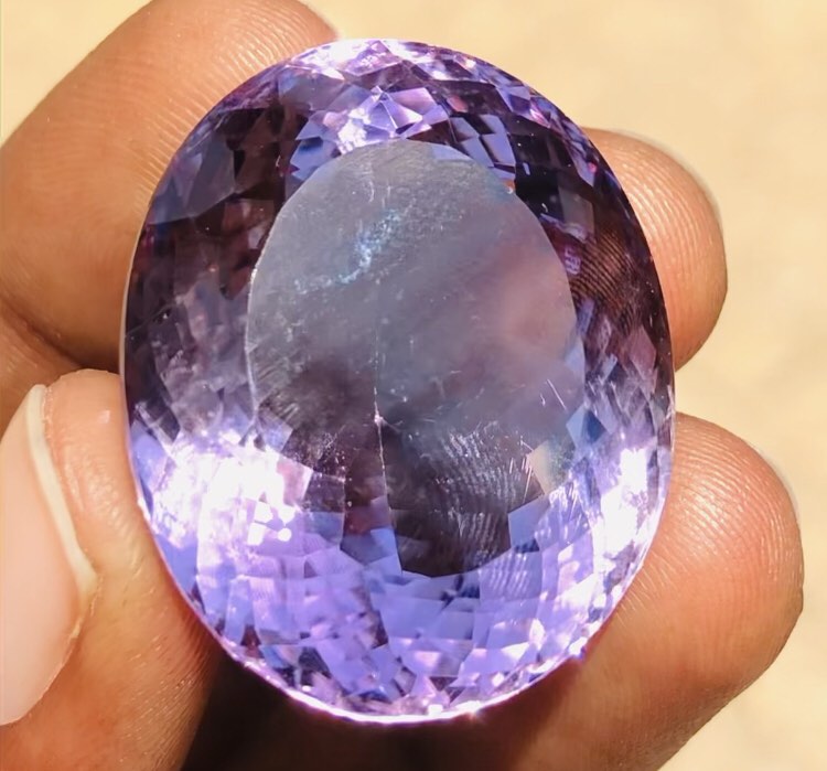 Beautiful 77.00 Cts Genuine Amethyst Faceted Loose Gemstone